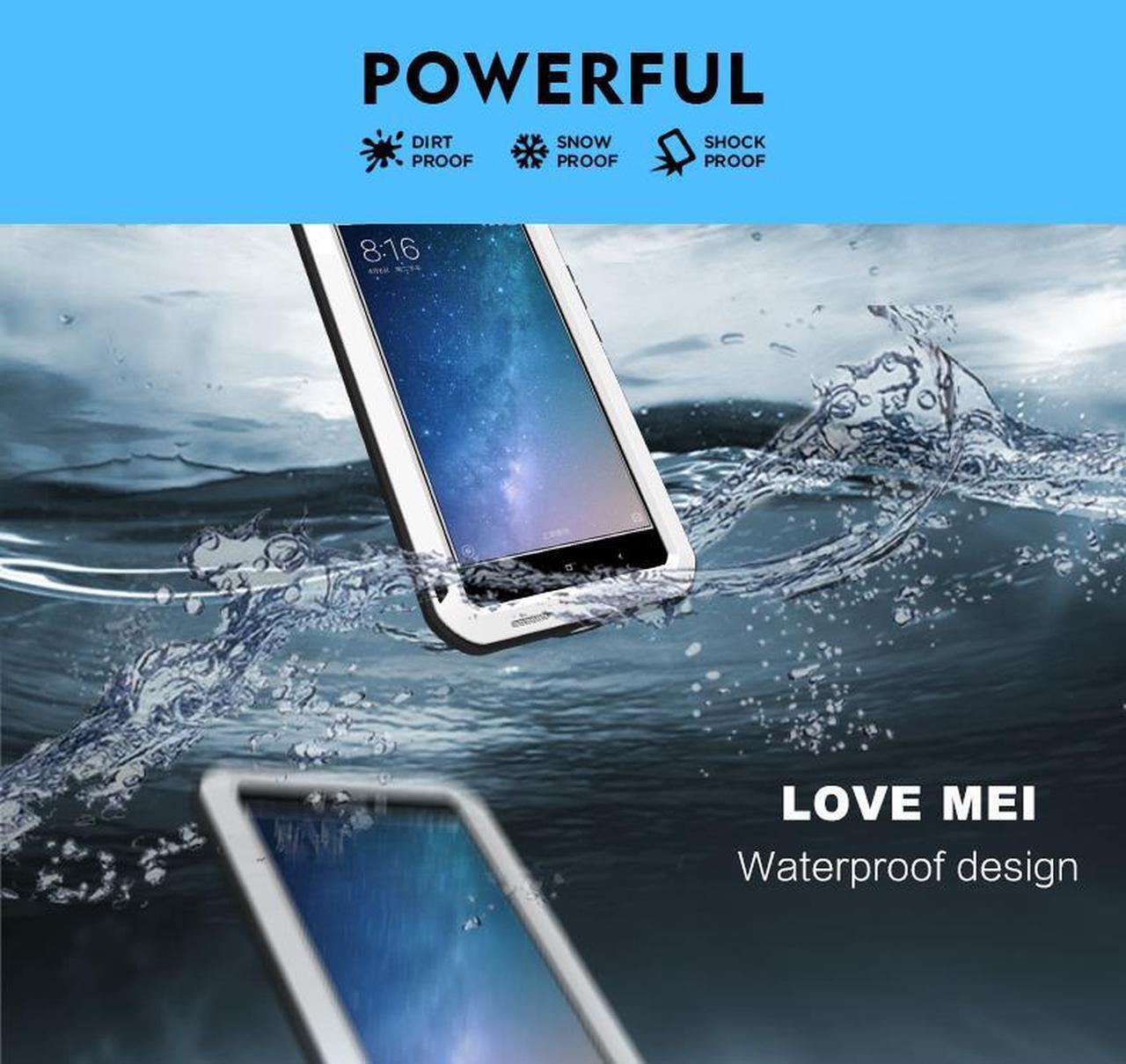 Alt view image 4 of 7 - Love Mei Shockproof Waterproof Metal Aluminum Case For  XIAOMI Max 2 - Yellow