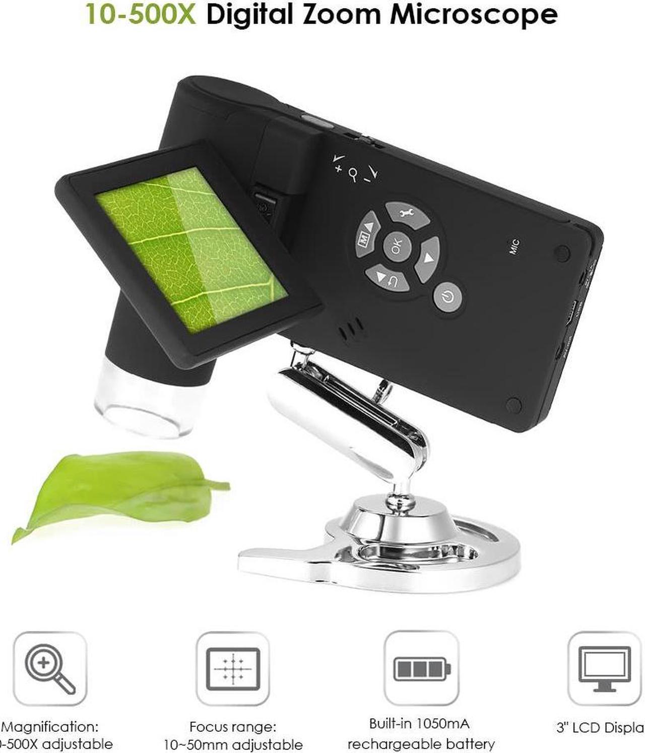 Alt view image 7 of 7 - Professional Portable Handheld Mobile 3" LCD Digital Microscope 5M 10-500X up to 1200x By Digital Magnification Photo and Video Capture