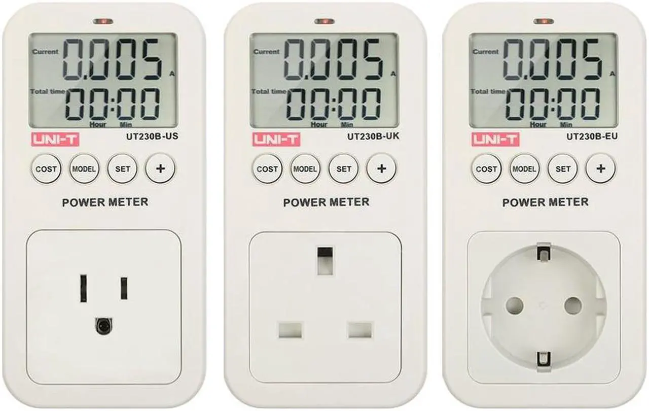Alt view image 5 of 5 - UNI-T UT230B E2192US Series LCD Plug-in Energy Consumption Meter Voltage Current Cost Frequency Power Factor Monitor CO2 Emission Detection