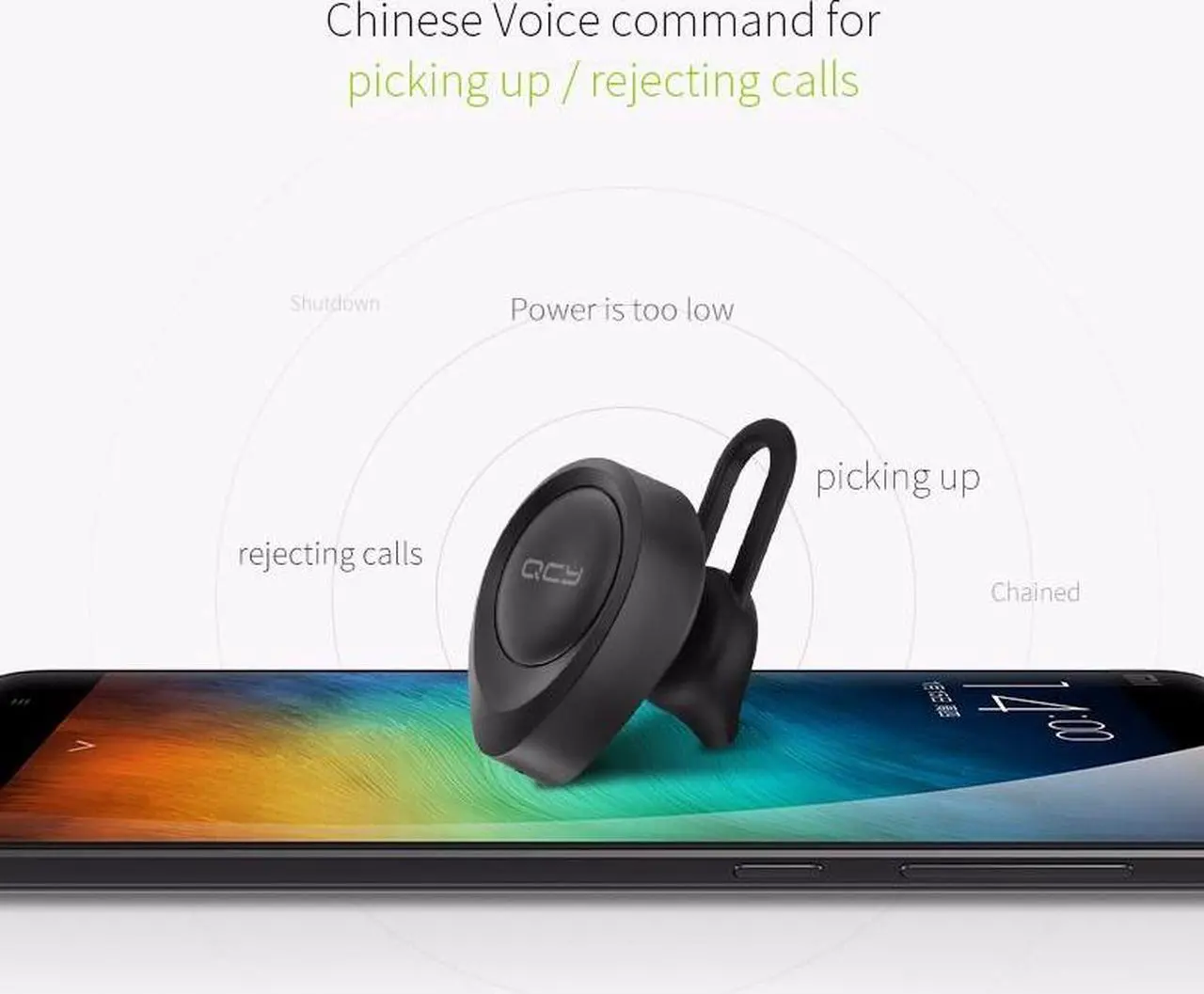 Alt view image 4 of 6 - Bluetooth 4.1 Mini Business Bluetooth Headset QCY J11 Wireless Earphone Auriculares Bluetooth Handsfree Earbud chinese voice (White)