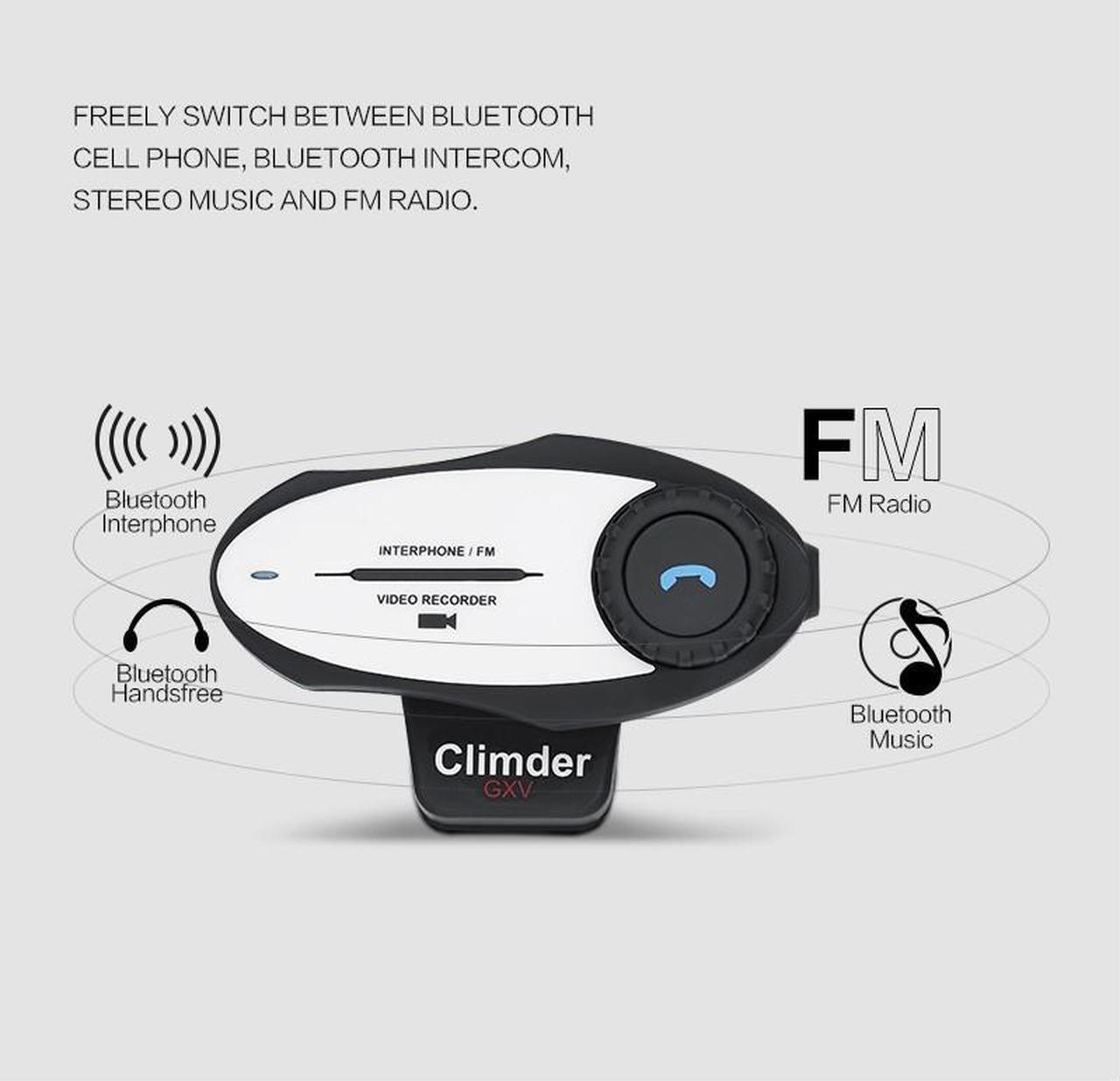 Alt view image 6 of 7 - 2017 New Motorcycle Helmet Bluetooth Intercom Headset 720P Video Recorder Sports Camera Interphone Handsfree FM Radio