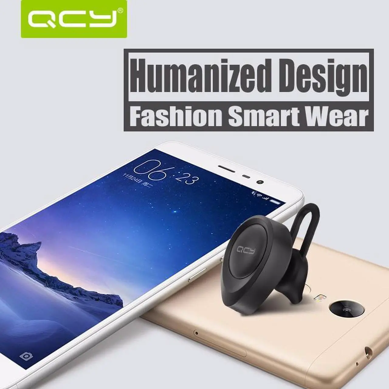 Alt view image 2 of 6 - Bluetooth 4.1 Mini Business Bluetooth Headset QCY J11 Wireless Earphone Auriculares Bluetooth Handsfree Earbud chinese voice (White)
