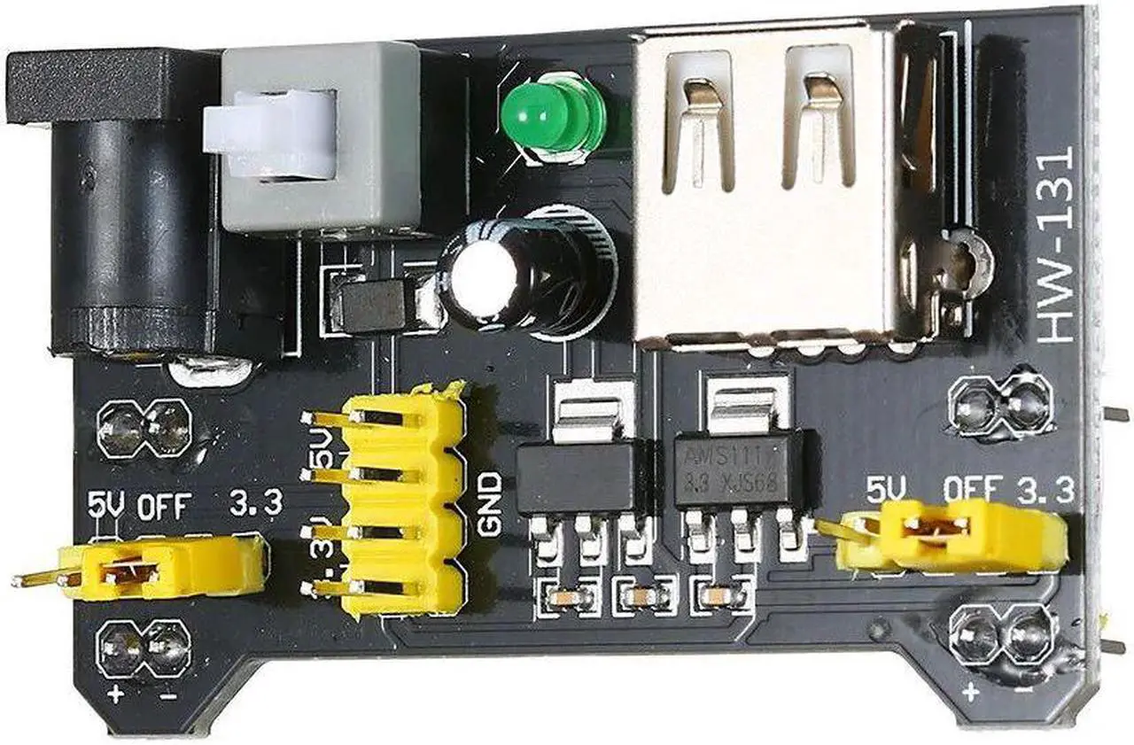 Alt view image 7 of 7 - Mini Power Supply Module HW-131 Breadboard Power Module 3.3V/5V Power Supply Module for Arduino MB102 Breadboard
