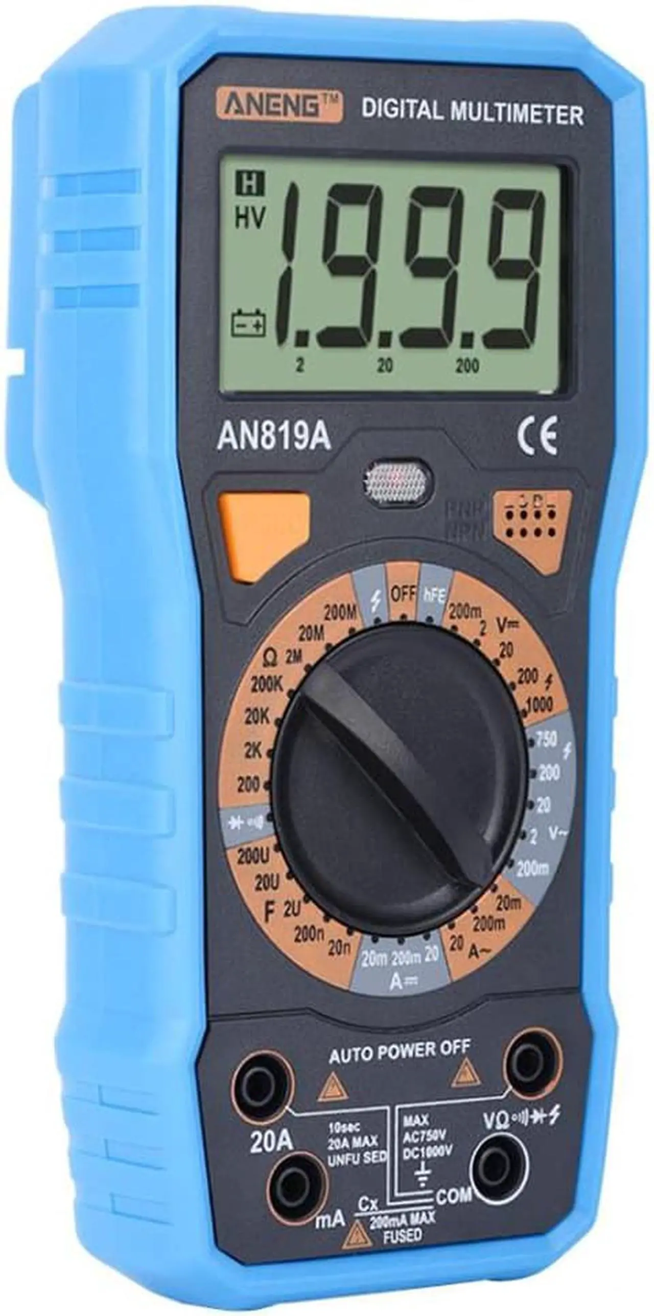 Alt view image 6 of 7 - ANENG AN819A Digital Multimeter Esr Meter True Rms Digital Multimeter Tester Voltmeter Battery Tester Multimetro Richmet - Blue