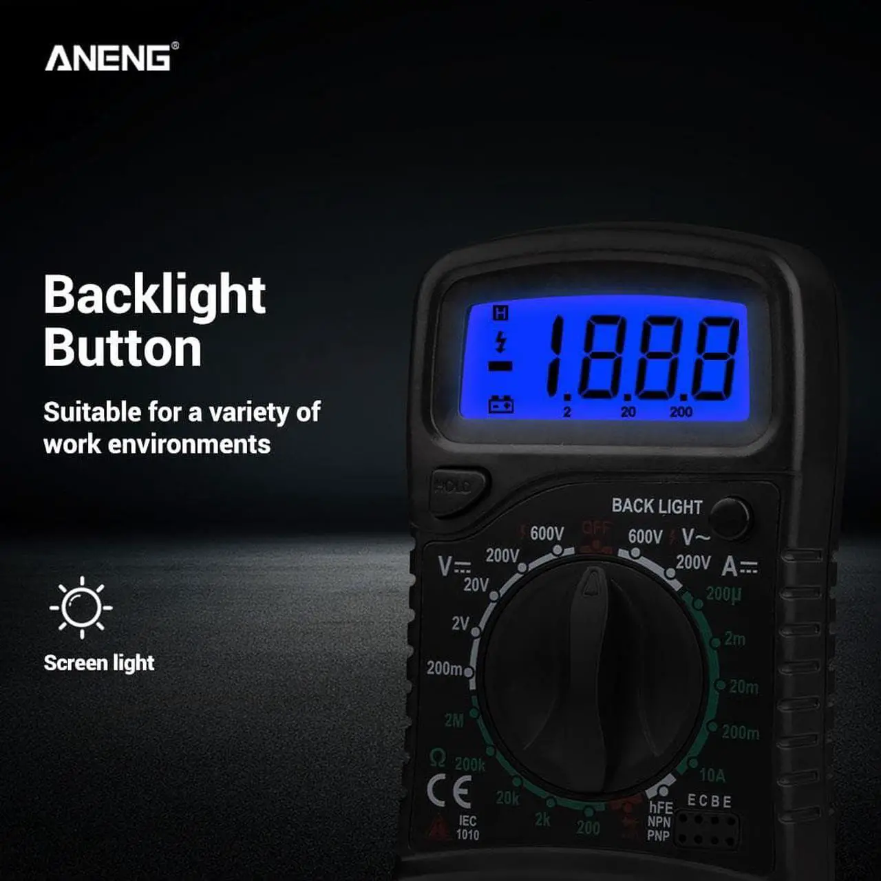 Alt view image 4 of 7 - ANENG XL830L Digital Multimeter Esr Meter Testers Automotive Electrical Dmm Transistor Peak Tester Meter    Capacitance Meter