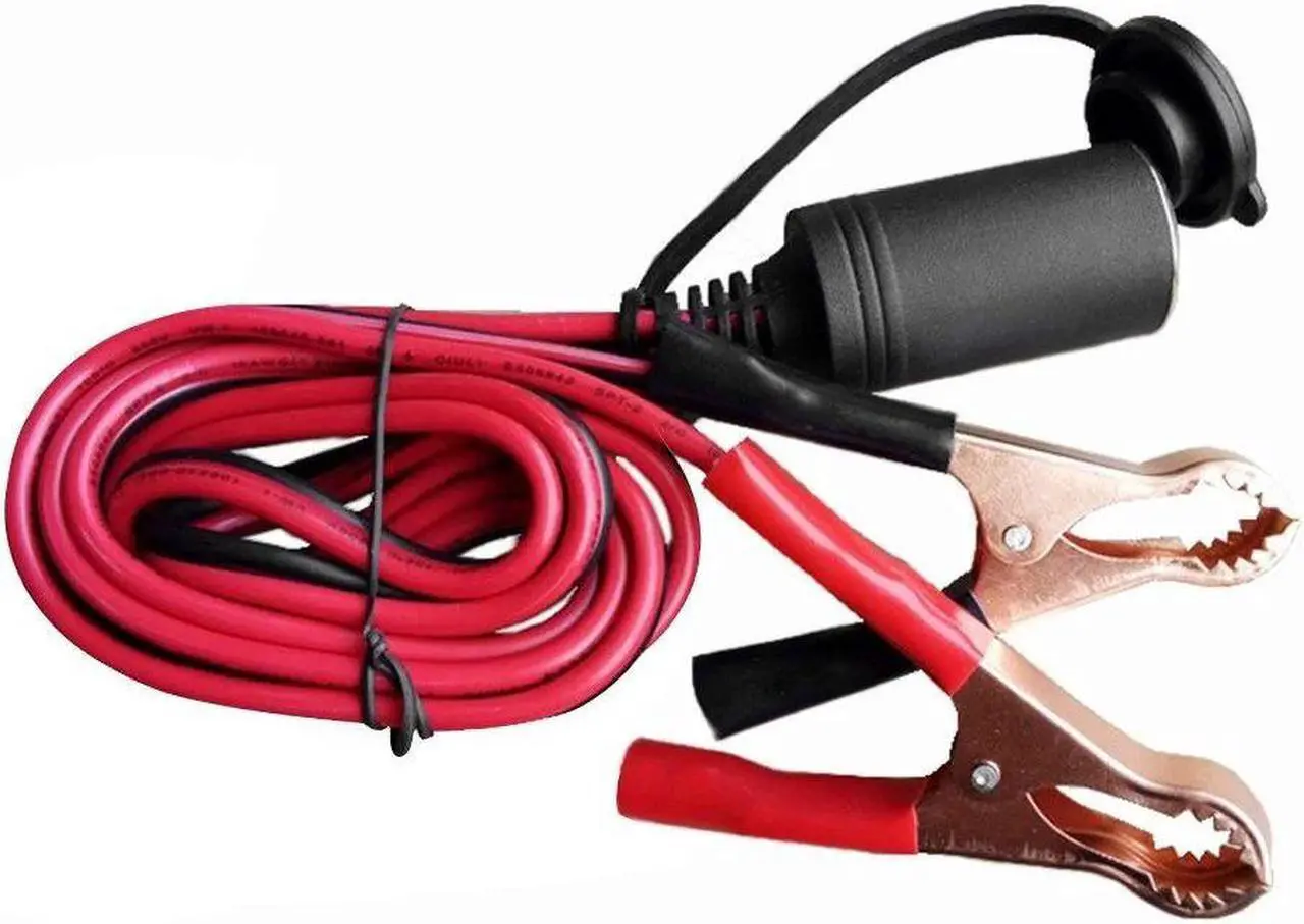 Alt view image 3 of 6 - Cigarette Lighter Battery Clip-on Car Cigarette Lighter Socket 50A 18AWG Adapter Car Battery Pump Alligator Extension Cord with Battery Clamp