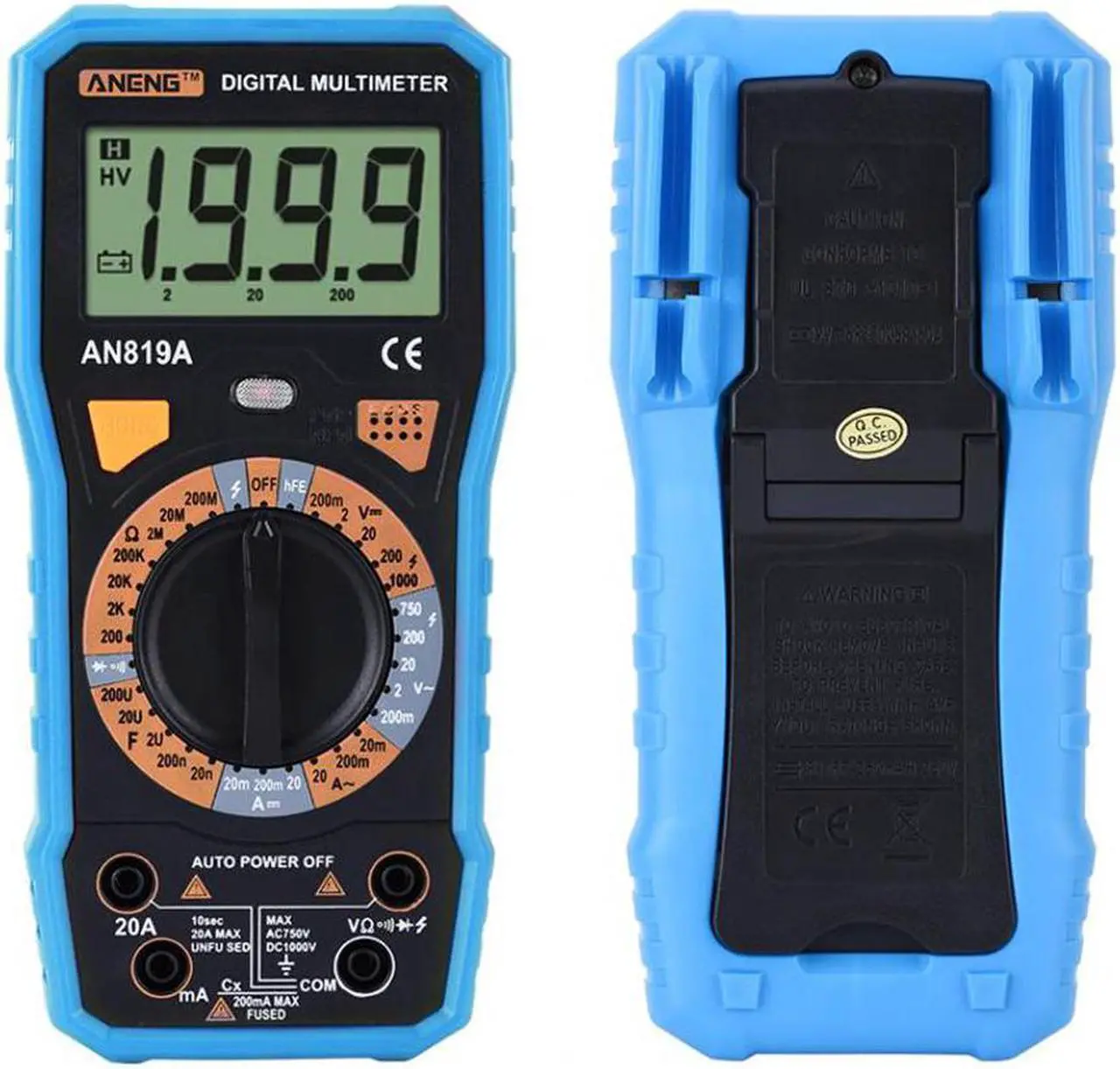 Main image of ANENG AN819A Digital Multimeter Esr Meter True Rms Digital Multimeter Tester Voltmeter Battery Tester Multimetro Richmet - Blue