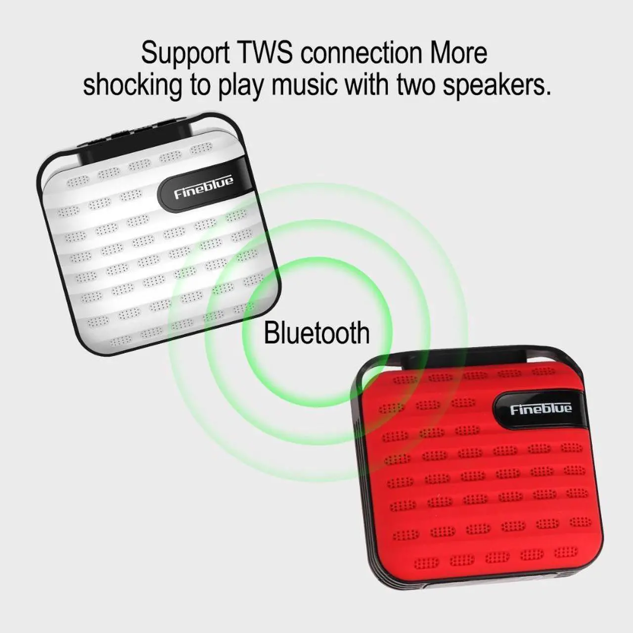 Alt view image 5 of 7 - Fineblue MK-16 Metal Bass Bluetooth wireless Hifi speaker portable Wireless receiver support TWS TF Handsfree call Subwoofer (White)