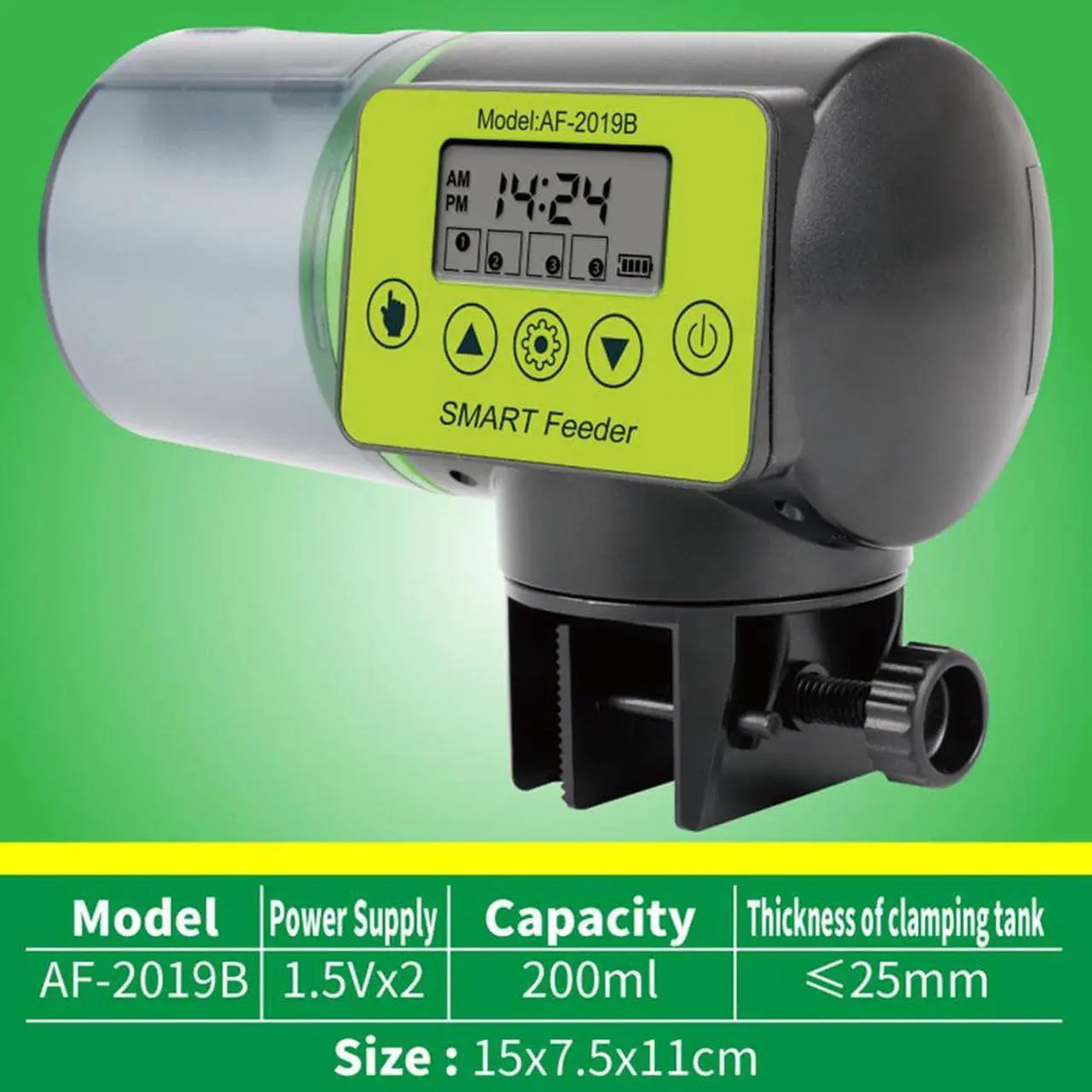 Alt view image 4 of 7 - Automatic Fish Feeder Aquarium Fish Tank Electrical Plastic Timer Feeders Food Feeding Dispenser Fishes Feeder Tool