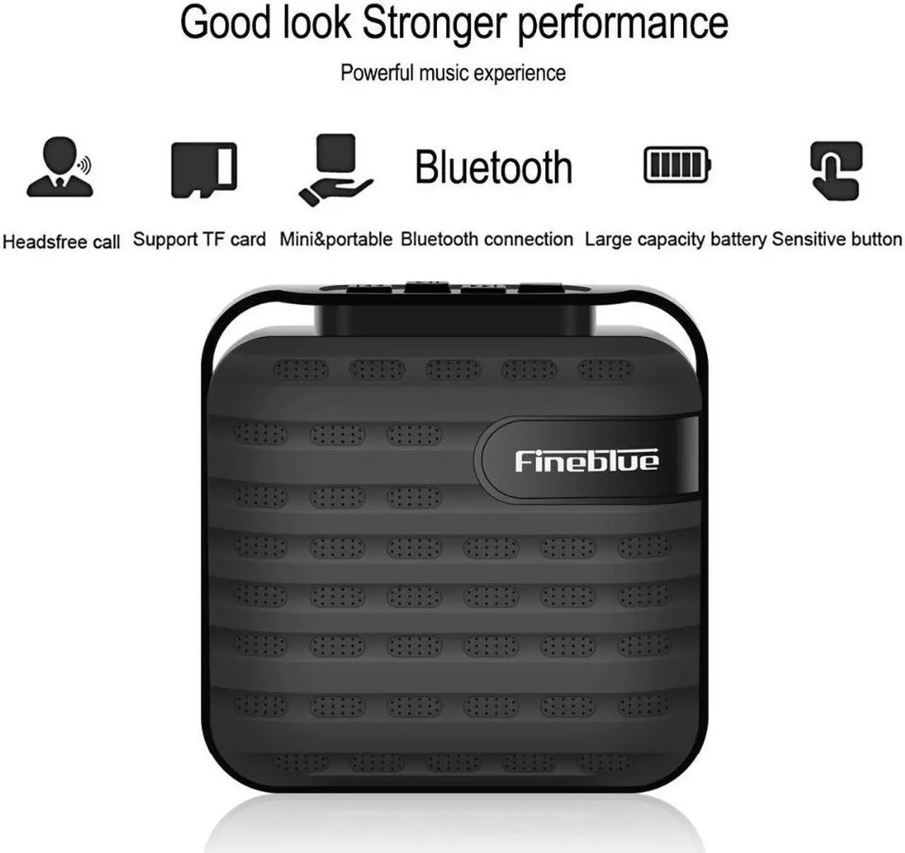 Alt view image 3 of 7 - Fineblue MK-16 Metal Bass Bluetooth wireless Hifi speaker portable Wireless receiver support TWS TF Handsfree call Subwoofer (White)