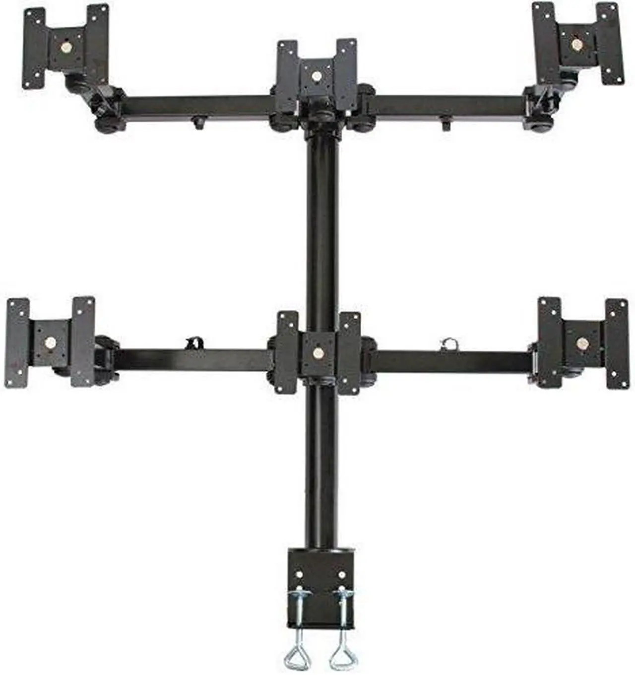 Alt view image 2 of 5 - MonMount 6-Screen Desk Mount Monitor Stand - VESA - Holds Six LCDs - Clamp Style