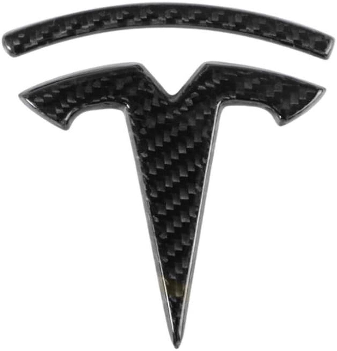 Real Carbon Fiber Tesla Emblem Model 3 (Front & Rear) (MATTE)