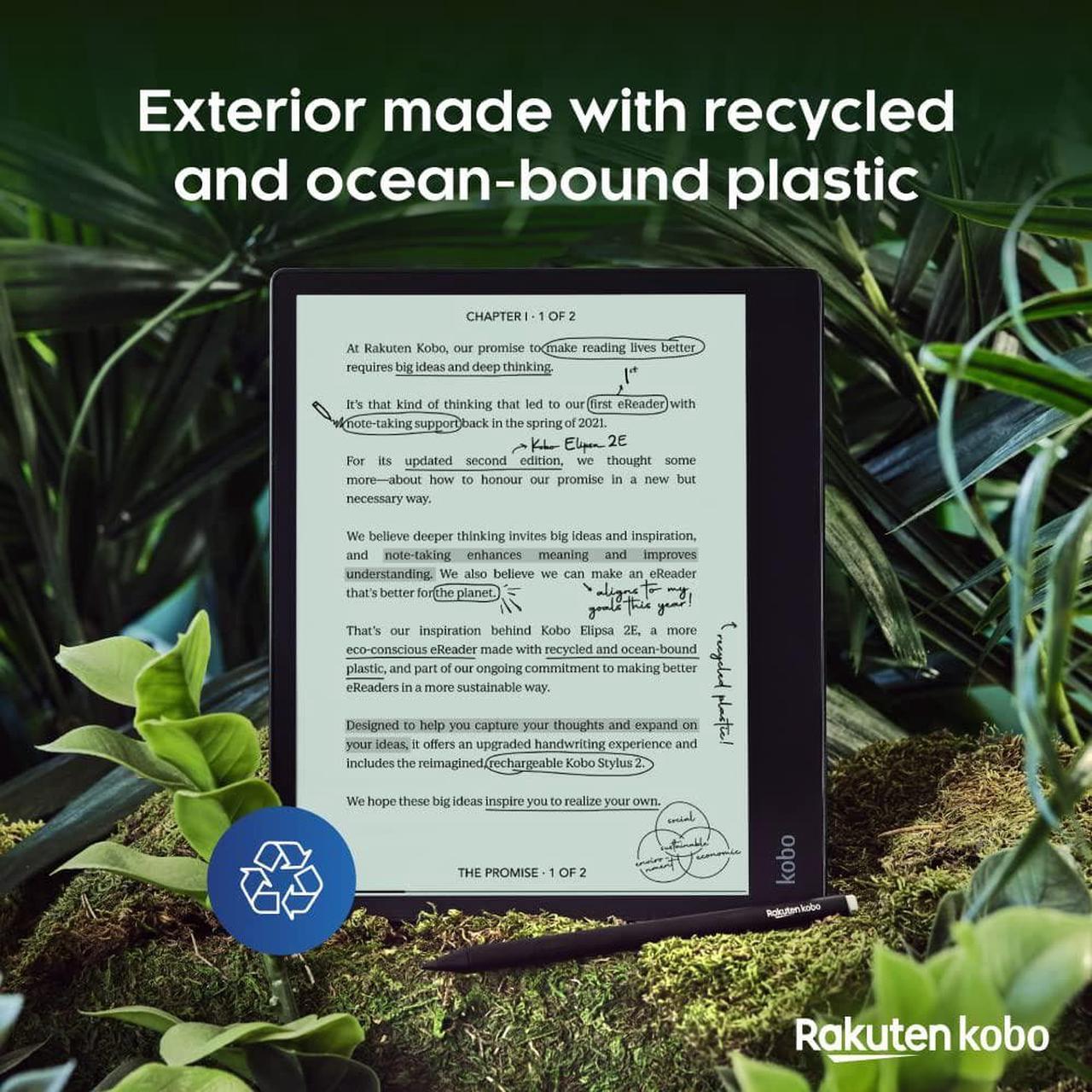 Alt view image 10 of 11 - Kobo Elipsa 2E | eReader | 10.3" Glare-Free Touchscreen with ComfortLight PRO | Includes Kobo Stylus 2 | Adjustable Brightness | Wi-Fi | Carta E Ink Technology | 32GB of Storage