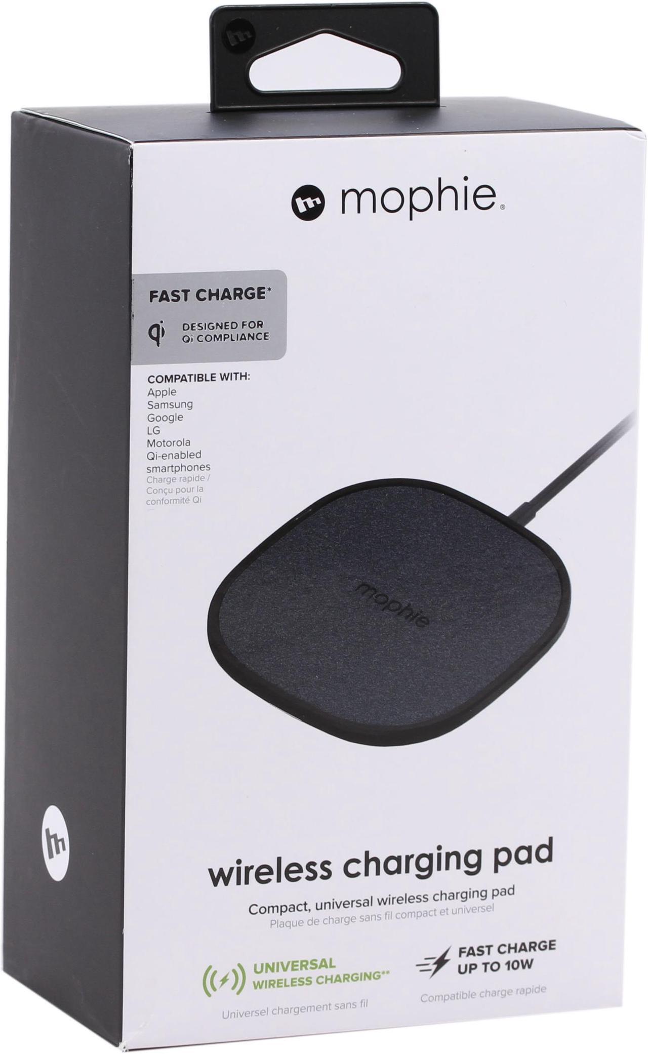 Main image of mophie Wireless 10W Charging Pad - Made for Apple Airpods, iPhone 11 Pro Max/XS Max, iPhone 11 Pro/XS, iPhone 11 / XR and Other Qi-Enabled Devices - Black