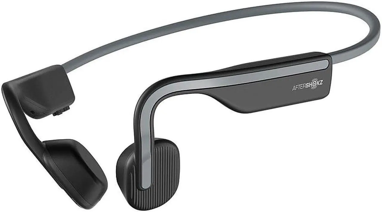 Alt view image 10 of 10 - Aftershokz OpenMove Open-Ear Wireless Headphones (Slate Grey)