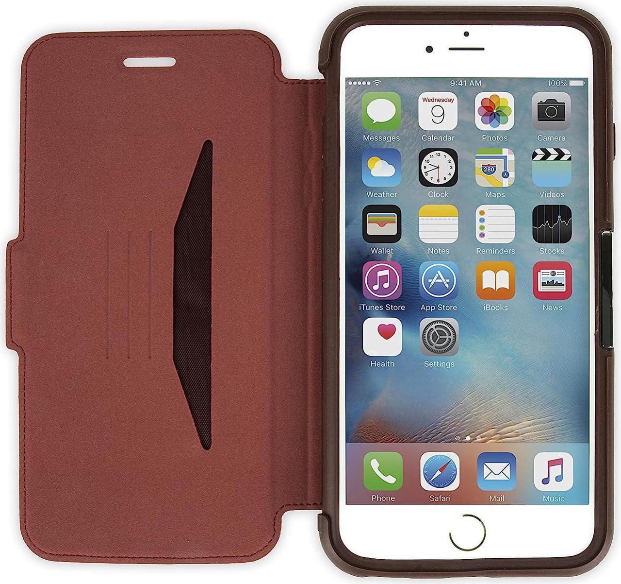 Alt view image 4 of 5 - OTTERBOX STRADA SERIES iPhone 6 PLUS/6S PLUS Case - Retail Packaging - CHIC REVIVAL (WARM BLACK/MAROON)