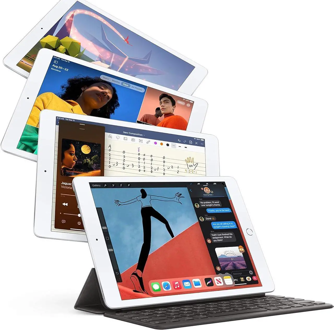 Alt view image 4 of 4 - Apple iPad 8th Gen 2020, 10.2-inch, 128GB, WIFI + Unlocked All Carriers - Silver