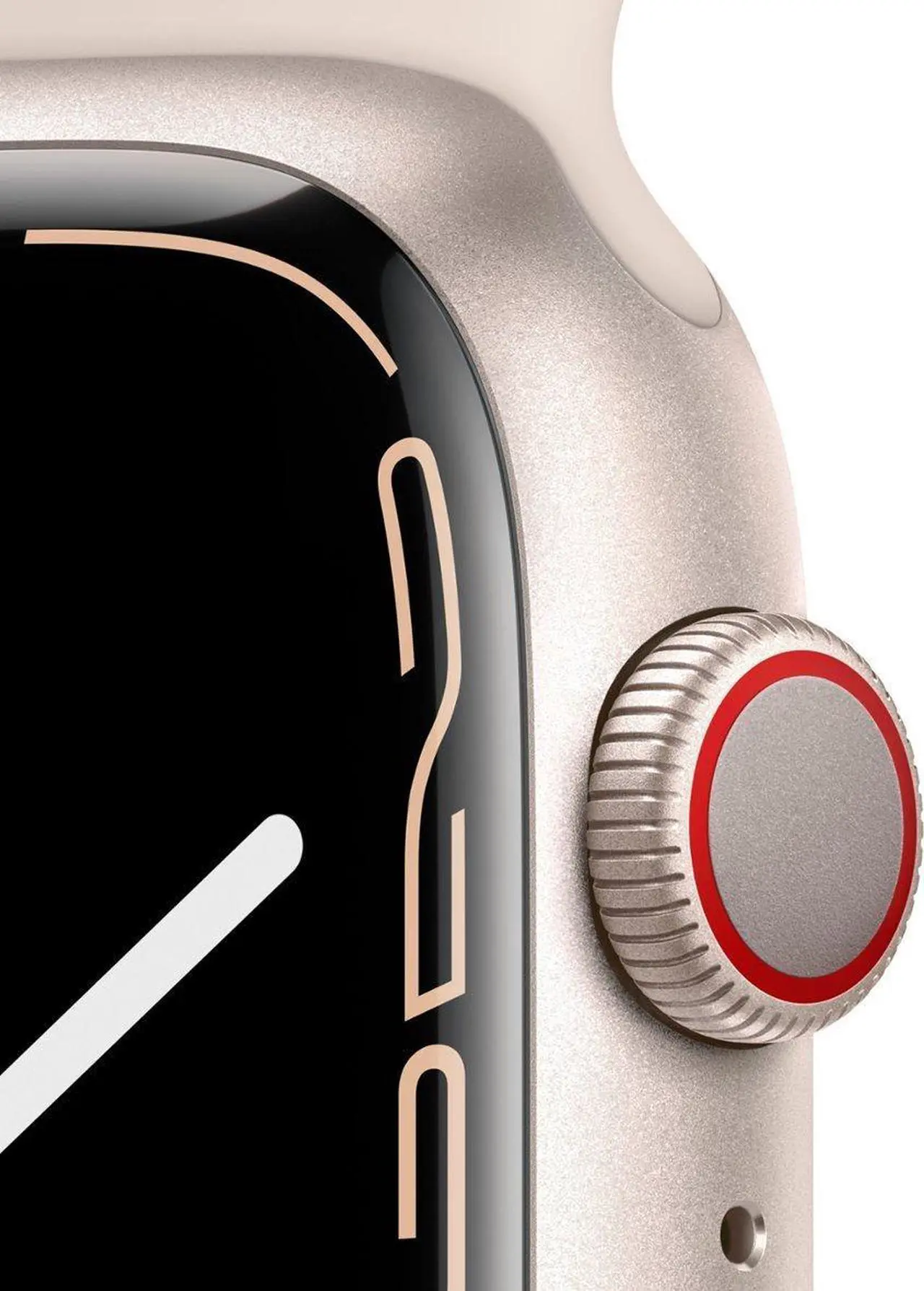 Alt view image 11 of 11 - Apple Watch Series 7 GPS + Cellular 45mm Starlight Aluminum Case with Starlight Sport Band - Regular