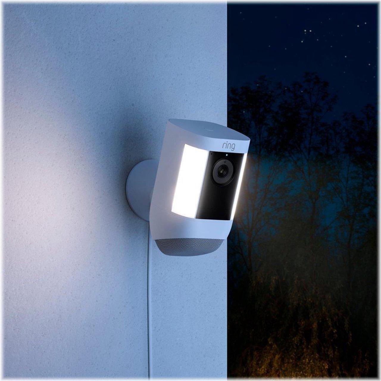 Alt view image 3 of 3 - Ring Spotlight Cam Pro Outdoor 1080p Plug-In Surveillance Camera - White