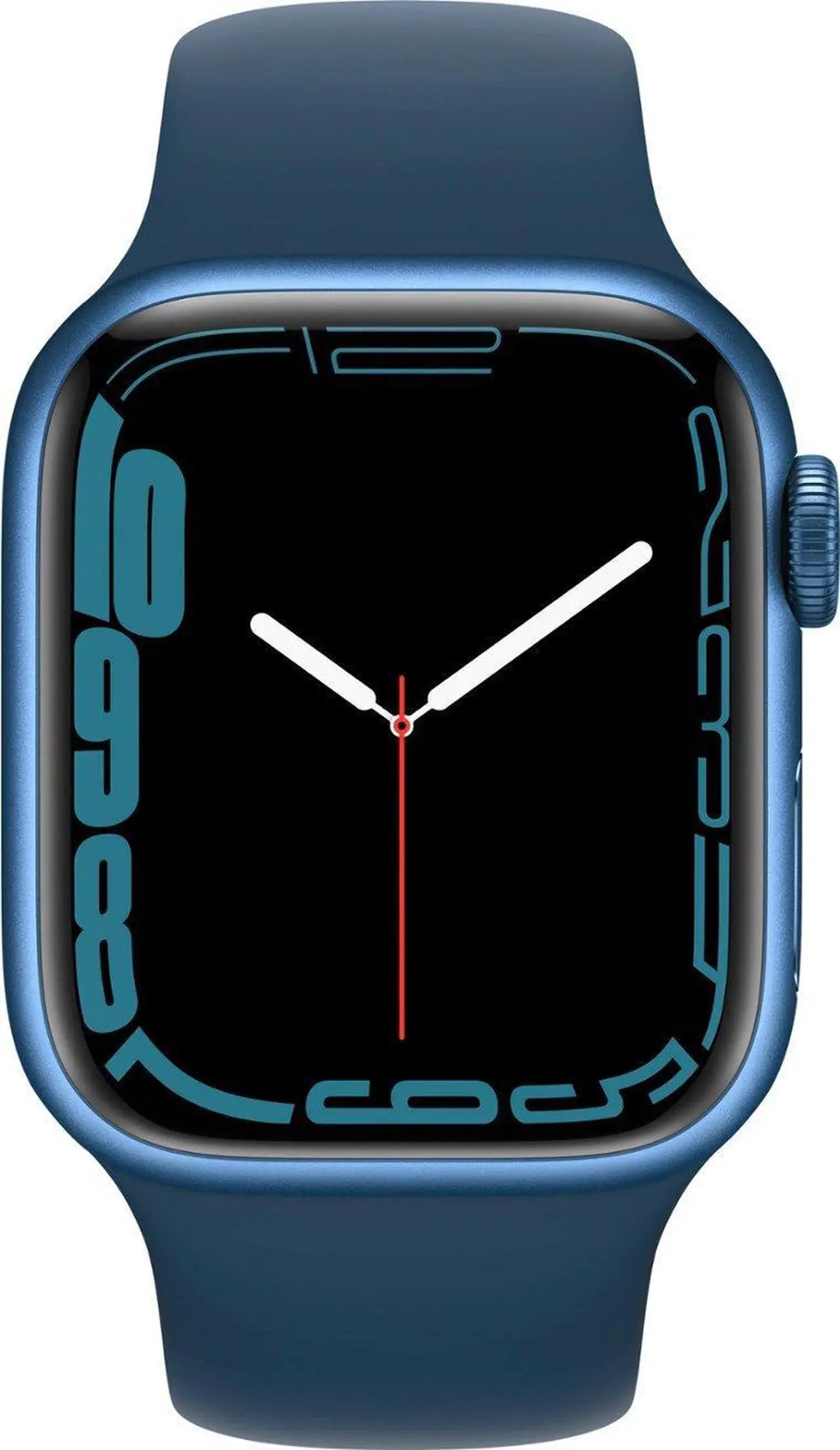 Alt view image 3 of 5 - Apple Watch Series 7 GPS + Cellular, 41mm Blue Aluminum Case with Abyss Blue Sport Band - Regular