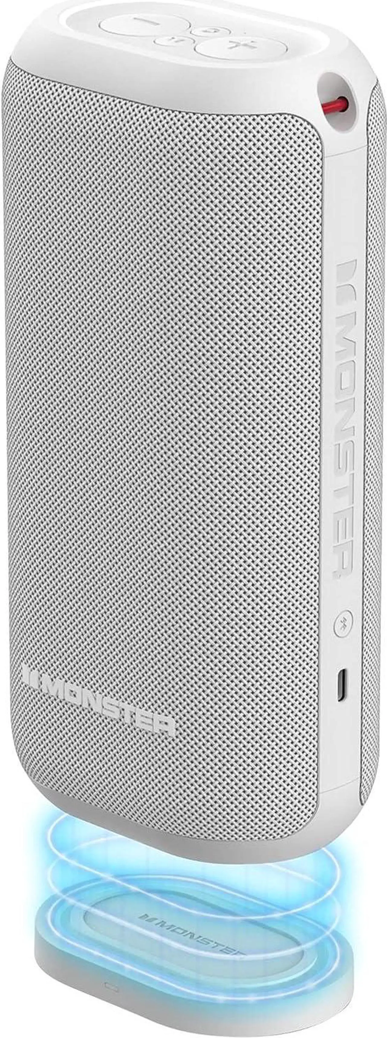 Main image of Monster DNA MAX Portable Bluetooth Speaker with Qi Wireless Charging - White