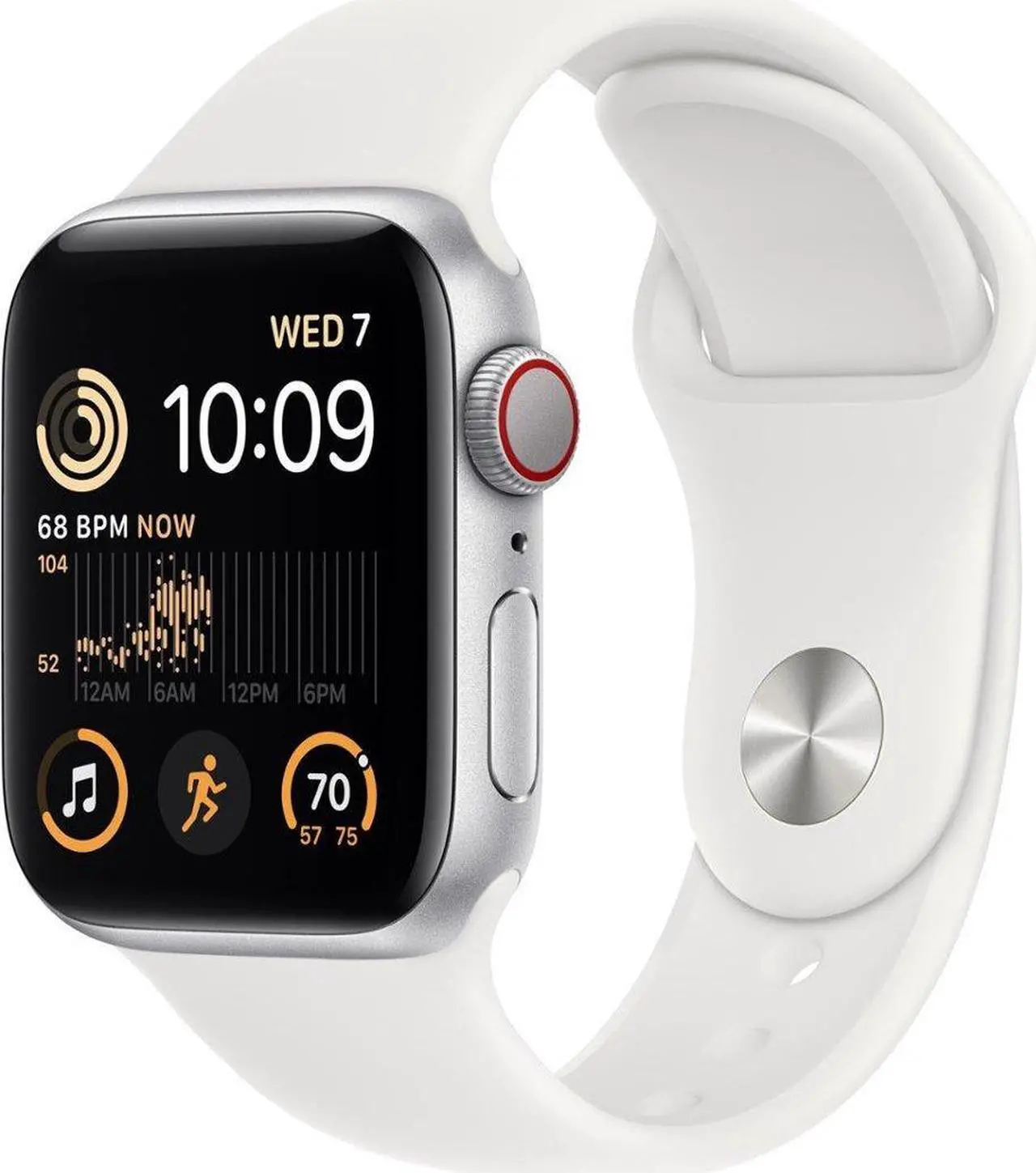 Main image of Apple Watch Series SE 2ndGen GPS+LTE 40MM Silver Aluminum Case White Sport Band