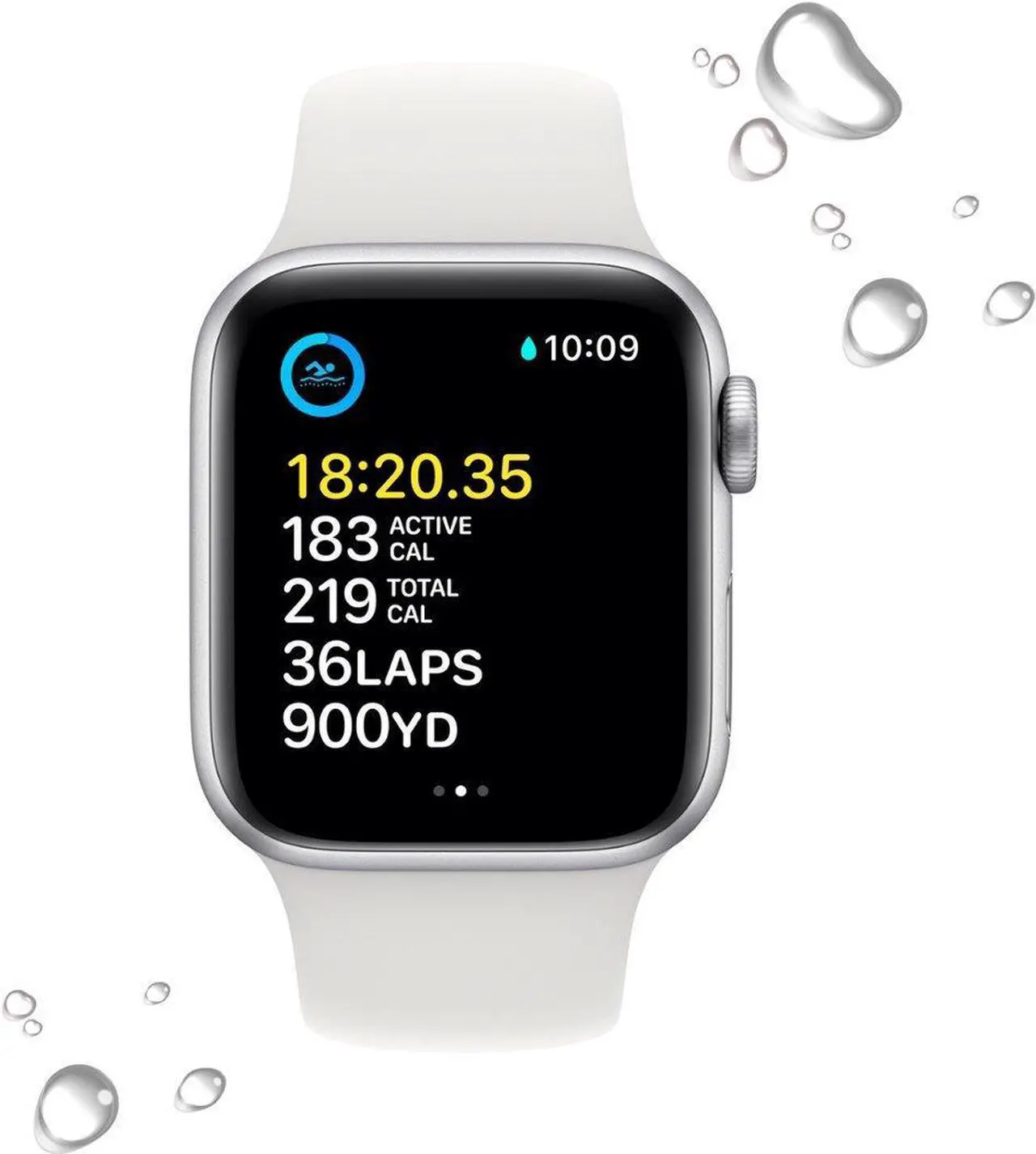 Alt view image 3 of 4 - Apple Watch Series SE 2ndGen GPS+LTE 40MM Silver Aluminum Case White Sport Band