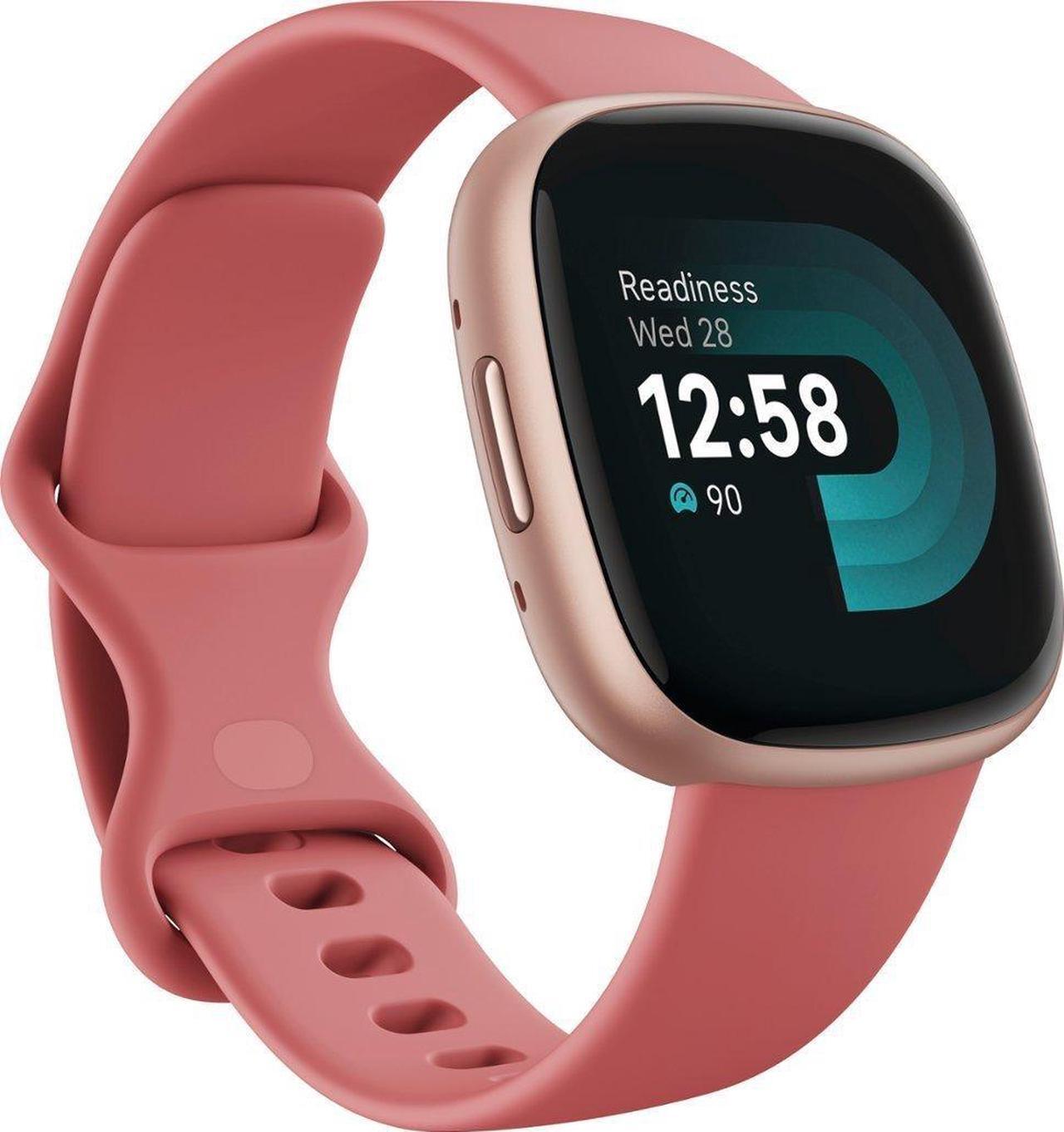 Main image of Fitbit Versa 4 Fitness Smartwatch, Pink Sand / Copper Rose Aluminum | FB523RGRW-US