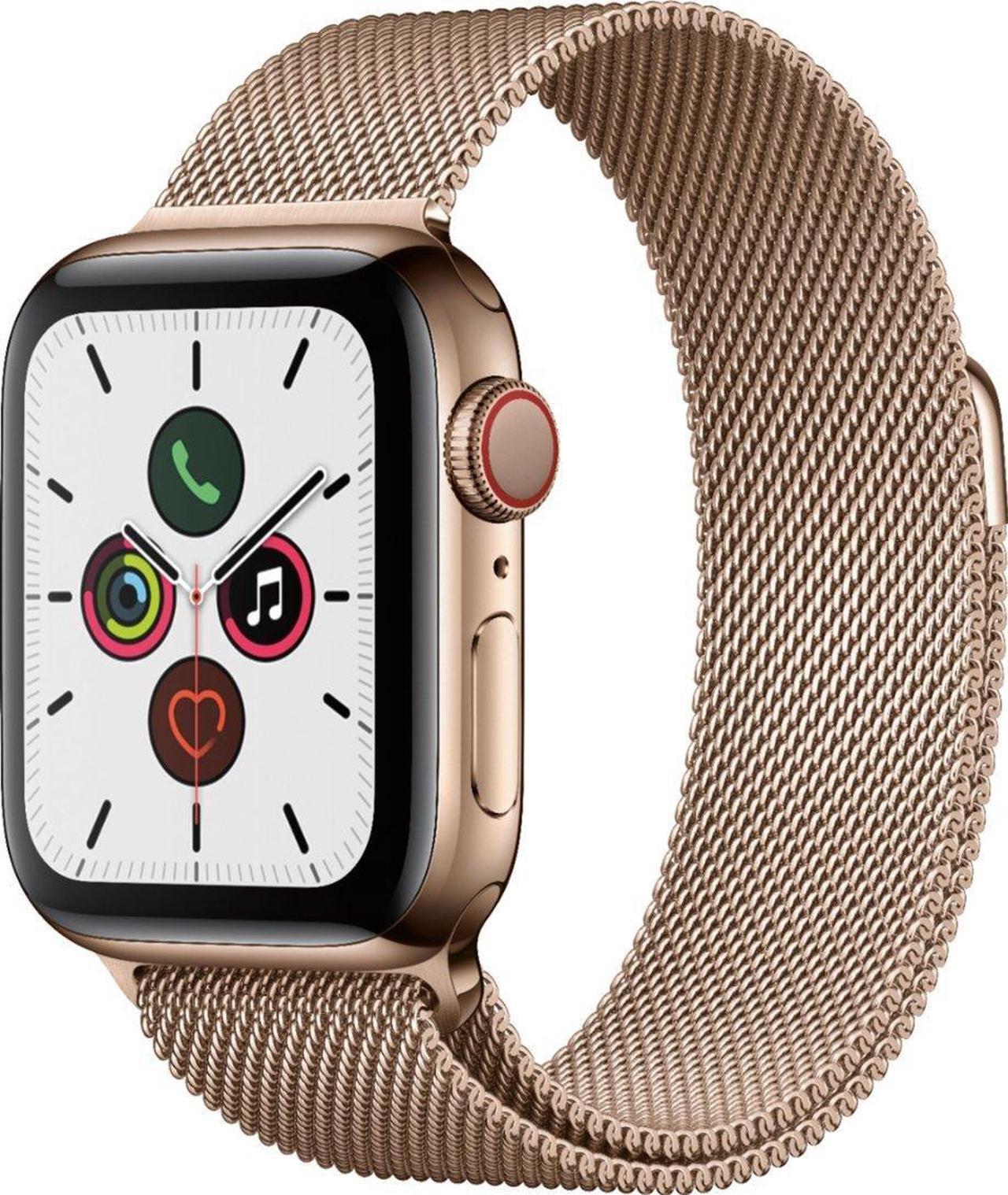 Main image of Apple Watch Series 5 (GPS+LTE) 40MM Gold Stainless Steel Case Gold Milanese Loop