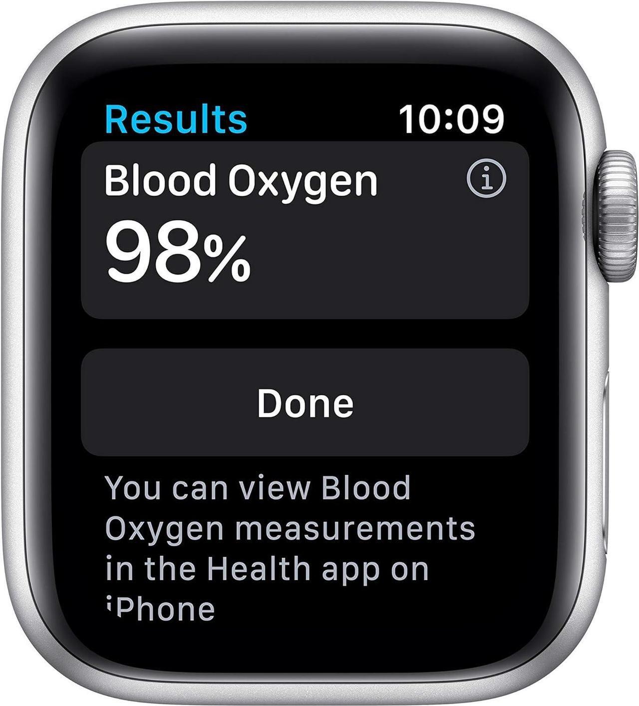 Alt view image 9 of 14 - Apple Watch Series 6 40mm Silver Aluminum Case with White Sport Band GPS + Cellular M02N3LL/A