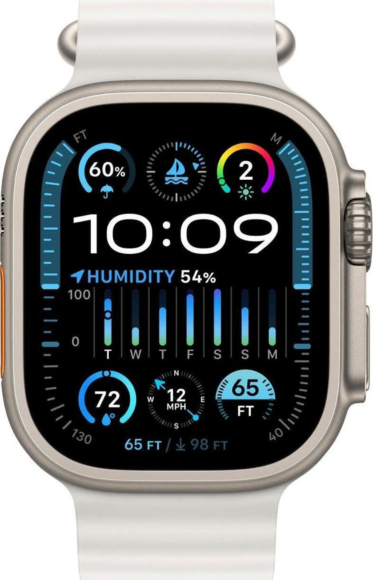 Alt view image 2 of 3 - Apple Watch Ultra 2 (GPS + Cellular) 49mm - Titanium Case & White Ocean Band