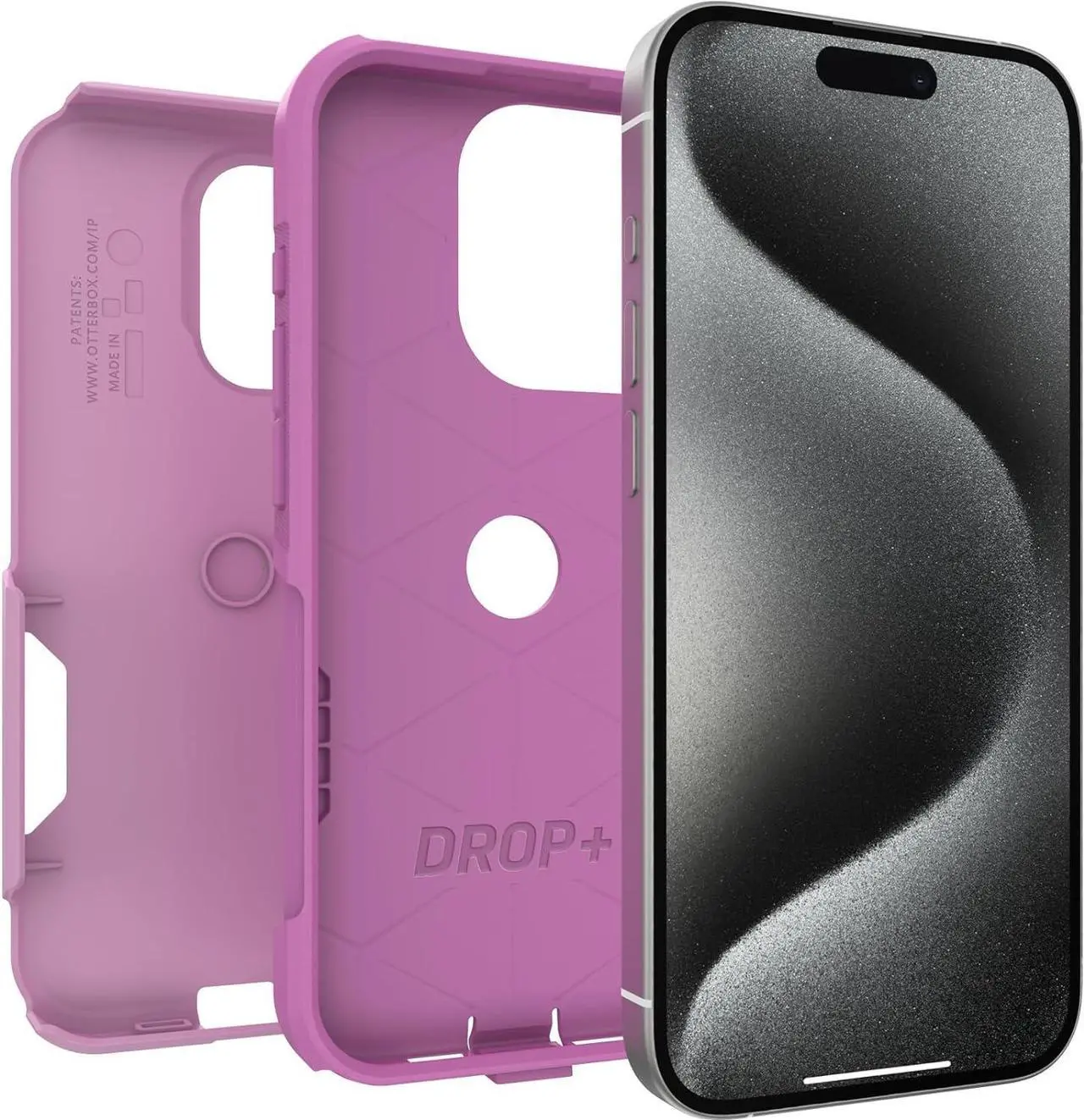 Alt view image 3 of 3 - OtterBox COMMUTER SERIES MagSafe Case for iPhone 15 - Run Wildflower (Pink)