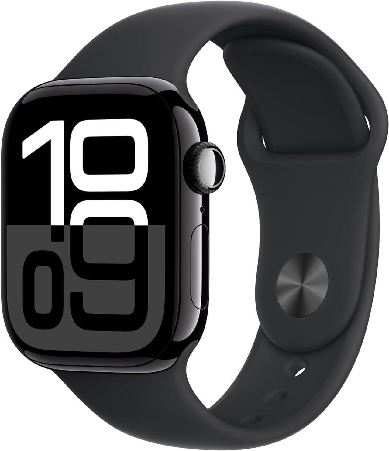 Main image of Apple Watch Series 10 (GPS + LTE) Jet Black 46MM Aluminum Case Black Sport Band