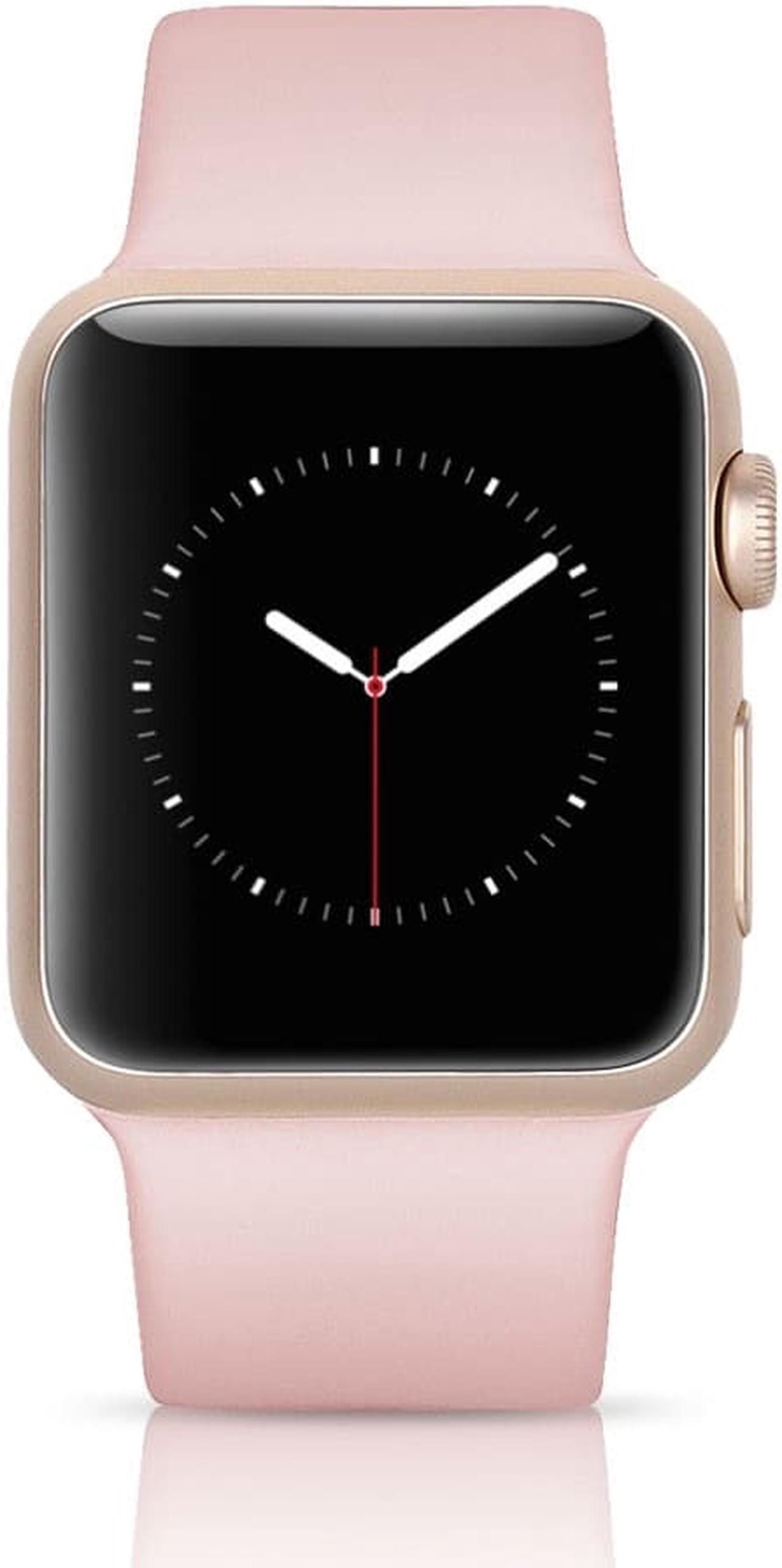 Alt view image 10 of 11 - Apple Watch Series 3 GPS, 38mm MQKW2LL/A Gold Aluminum Case with Pink Sand Sport Band