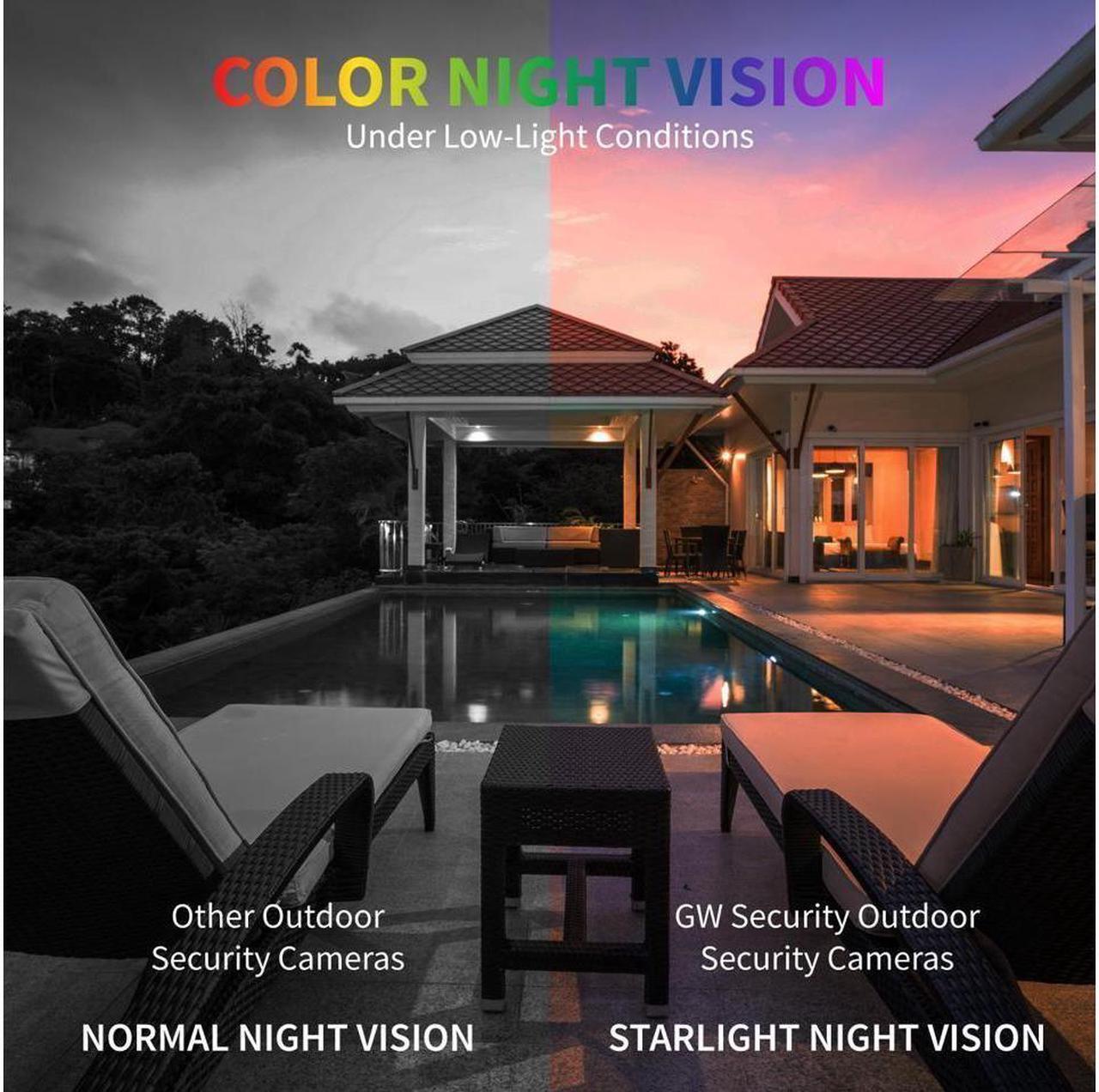 Alt view image 6 of 7 - GW Security 4K (8MP) Smart AI Spotlight Color Night Vision Security Camera System, 32 Channel H.265+ 8MP NVR, 32 x UHD 4K POE Microphone 2.8-12mm Varifocal Lens Human Detection Bullet Camera