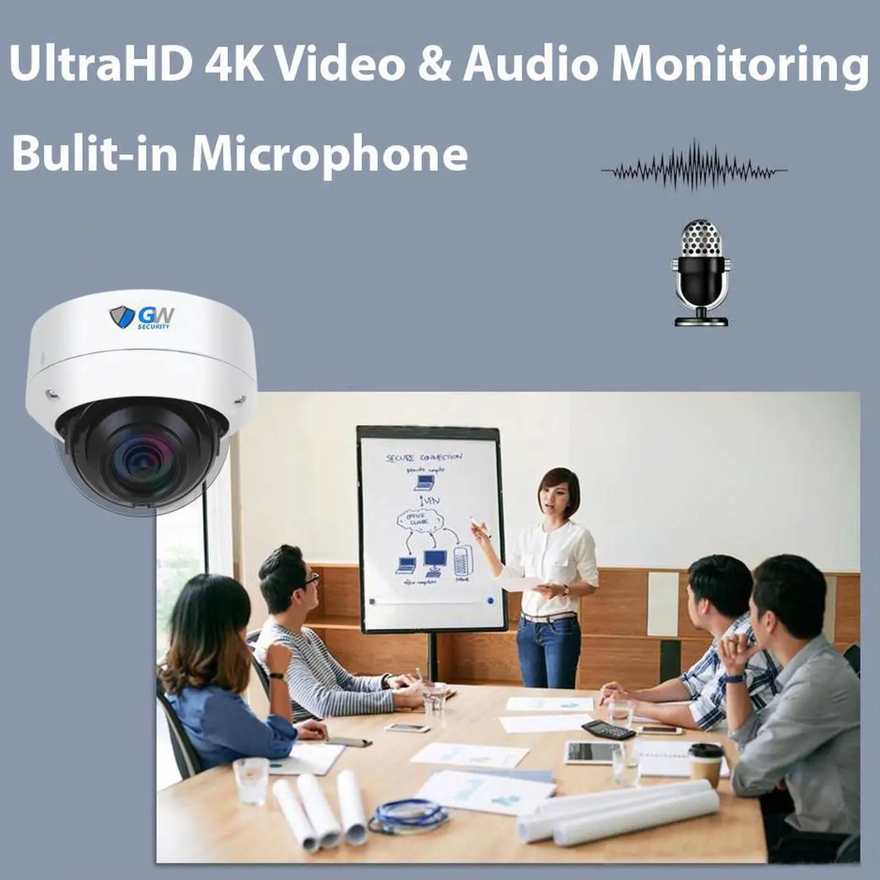 Alt view image 6 of 7 - GW Security UltraHD 4K 8 Channel H.265+ NVR 8MP Security Camera System, 4 x 4K 8MP Outdoor/Indoor Dome PoE IP Cameras, Smart AI Face Recognition Human/Vehicle Detection, 2TB HDD