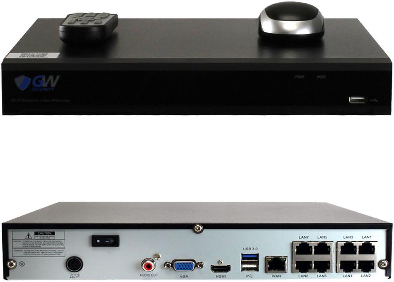 Alt view image 2 of 7 - GW5508NPG Ultra HD Onvif 4K NVR 8 Channel H.265 / H.264 Built-in PoE Ports, Compatible with 4K 8MP/5MP/4MP/3MP/2MP/1MP IP Cameras Support up to 16TB HDD Customizable Recording Smart GW5508NPG NVR