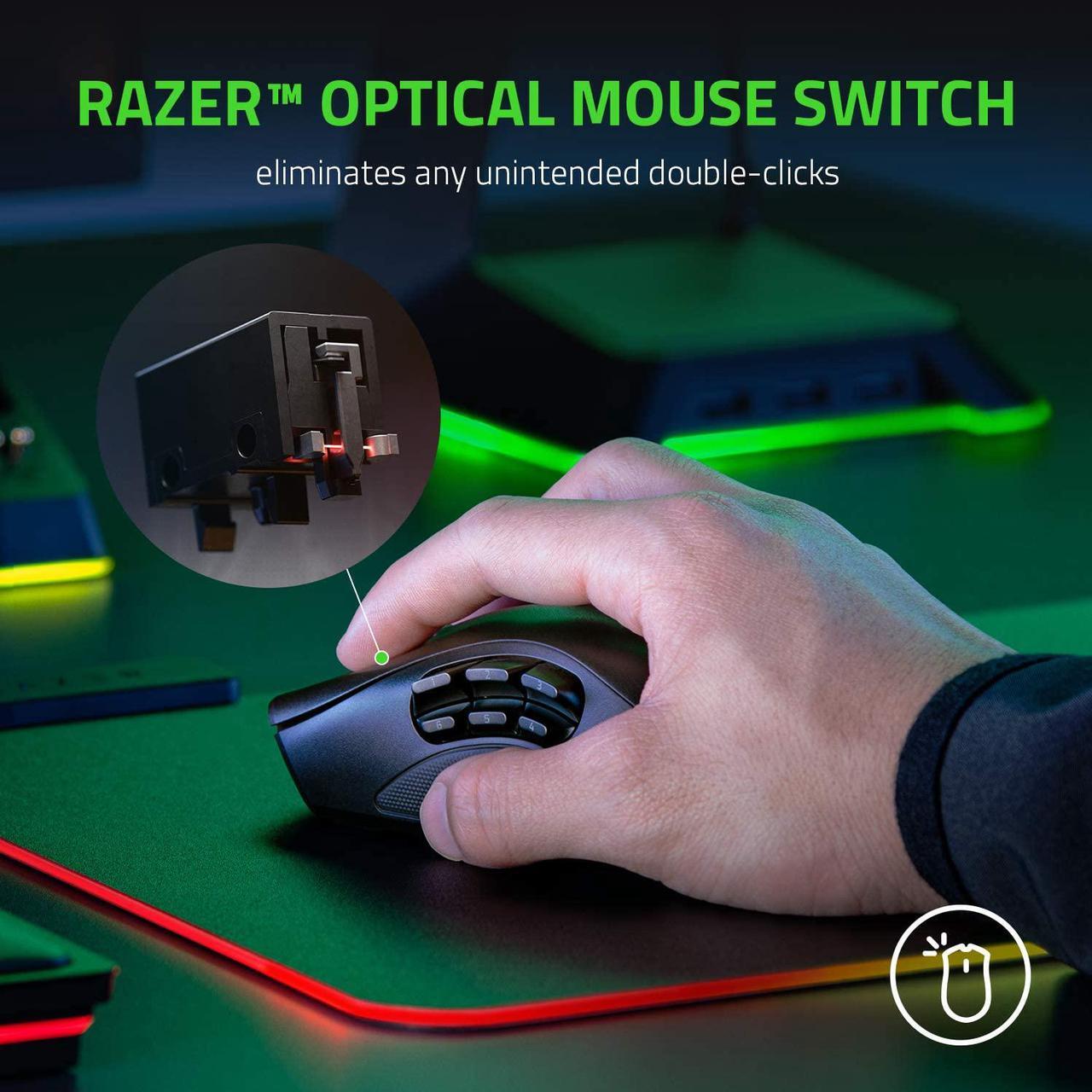 Alt view image 4 of 17 - Razer Naga Pro Wireless Gaming Mouse: Interchangeable Side Plate w/ 2, 6, 12 Button Configurations - Focus+ 20K DPI Optical Sensor - Fastest Gaming Mouse Switch - Chroma RGB Lighting