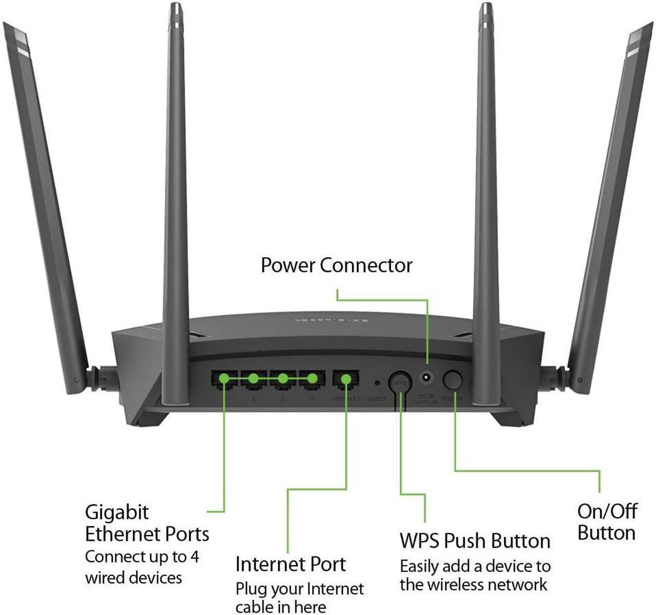 Alt view image 2 of 17 - D-Link WiFi Router AC1700 Mesh Smart Internet Network Works with Alexa & Google Assistant, WP3 MU-MIMO Dual Band Gigabit Gaming (DIR-1750-US) ( NEW )