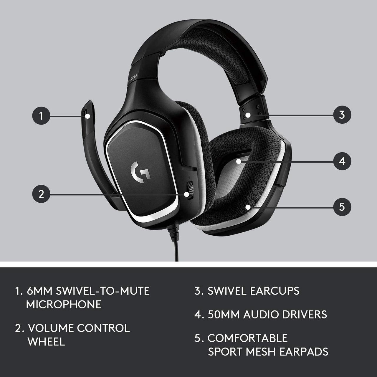 Alt view image 3 of 5 - Logitech G332 SE 3.5mm Connector Gaming Headset