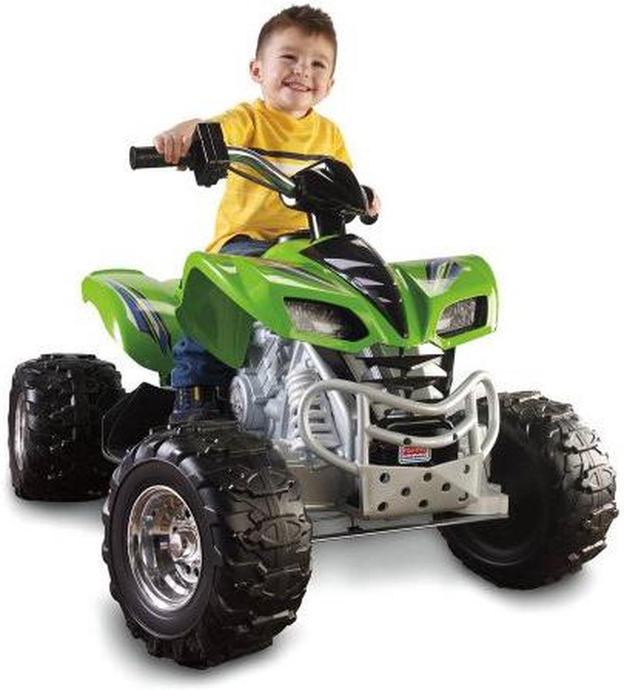Main image of Power Wheels Kawasaki KFX Green 4-Wheel ATV 12V Electric Ride-On | X6641
