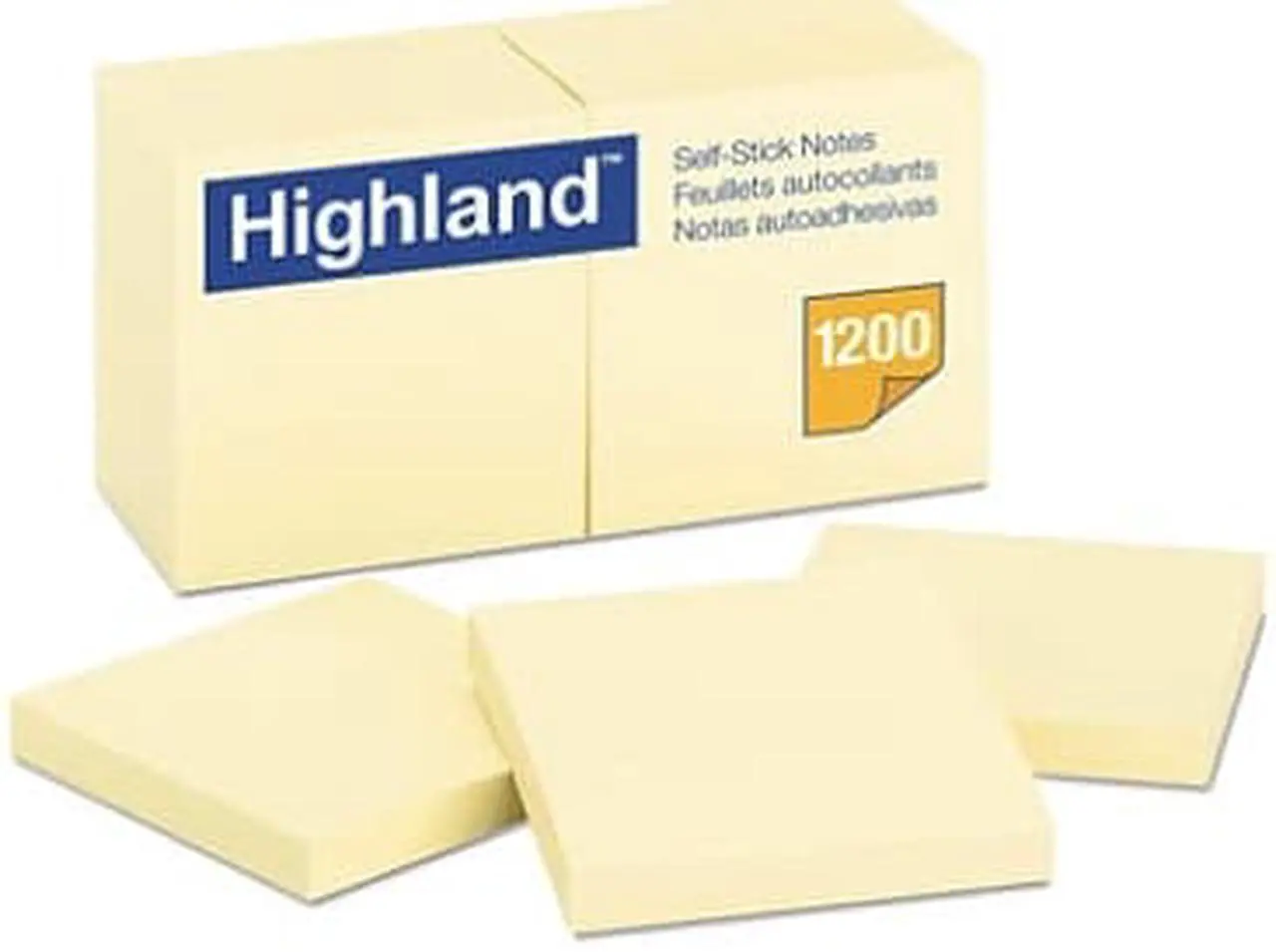 Alt view image 2 of 6 - Self-Stick Notes 3 x 3 Yellow 100-Sheet 12/Pack