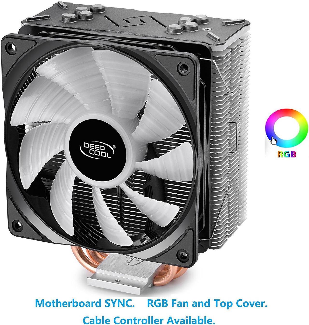 Main image of DEEPCOOL GAMMAXX GT, Black Top Cover, CPU Air Cooler, Motherboard Sync, RGB Top Cover and Fan, Cable or Motherboard Control Supported, 4 Heatpipes, 120mm RGB Fan, Universal Socket Solution