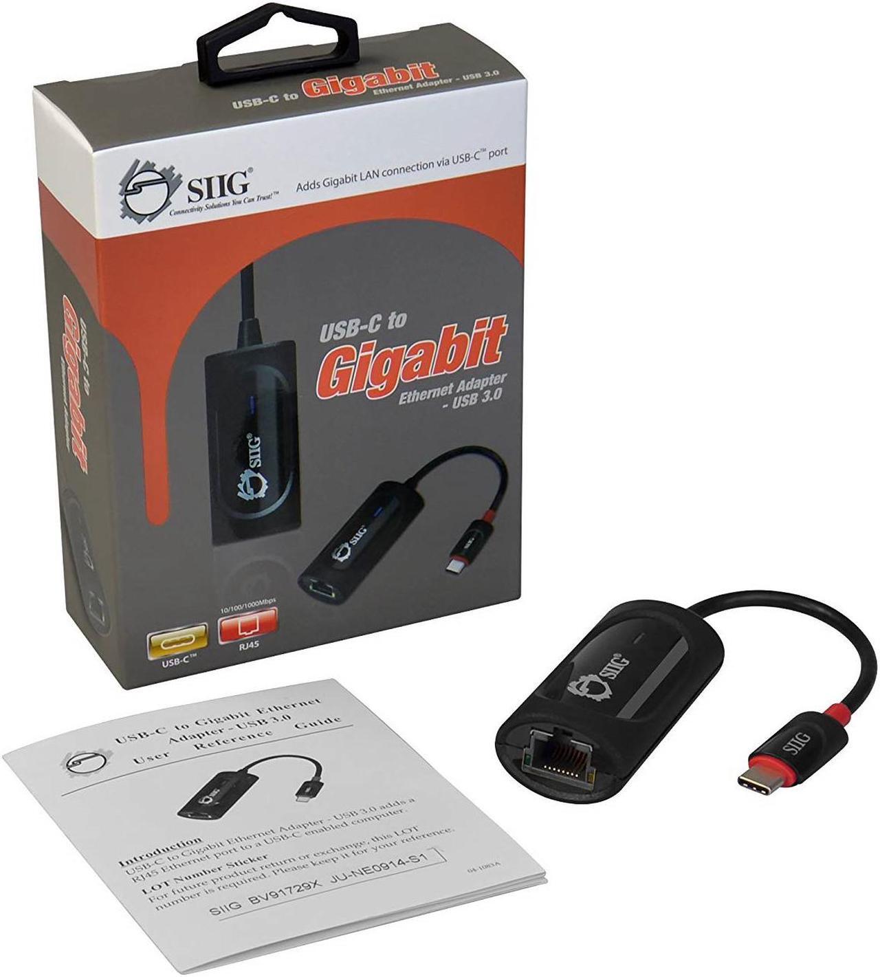 Alt view image 2 of 8 - SIIG USB-C to Gigabit Ethernet Adapter - USB 3.0