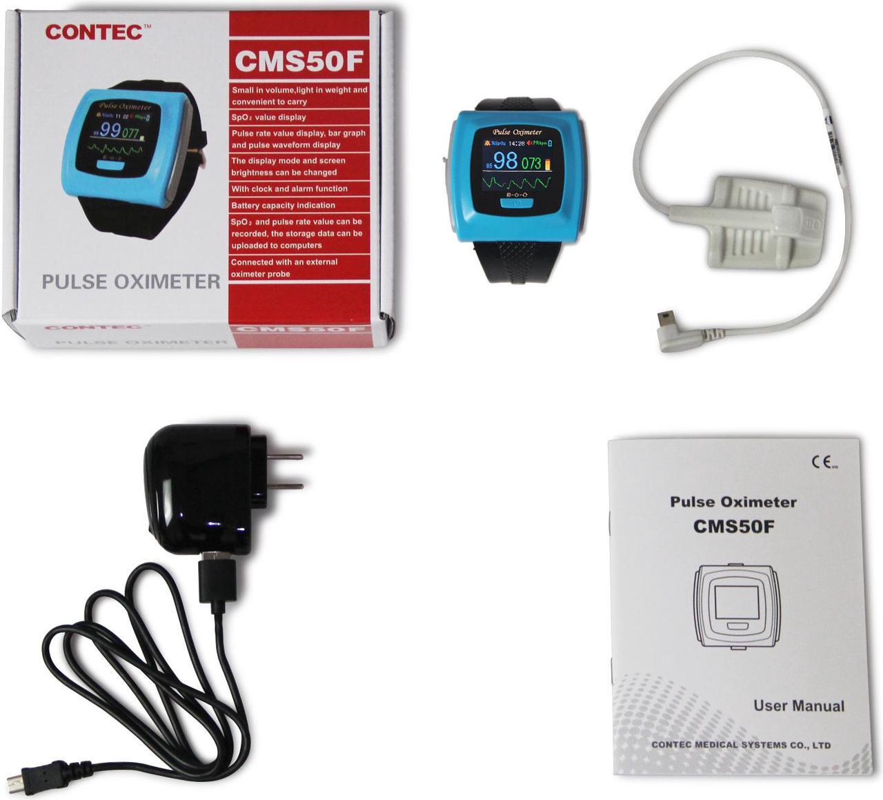 Alt view image 6 of 6 - CONTEC FDA Proved Wrist Fingertip Pulse Oximeter, Blood oxygen SpO2 Monitor,PR,heart rate Monitor,CMS50F with PC software