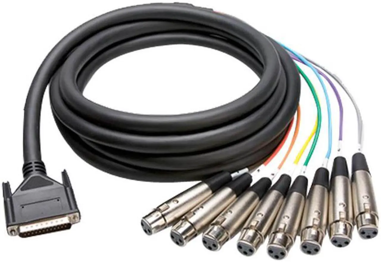 Main image of Hosa DTF-803 9 ft. (3m) 8-channel, DB-25 to 3-pin XLR Female Snake