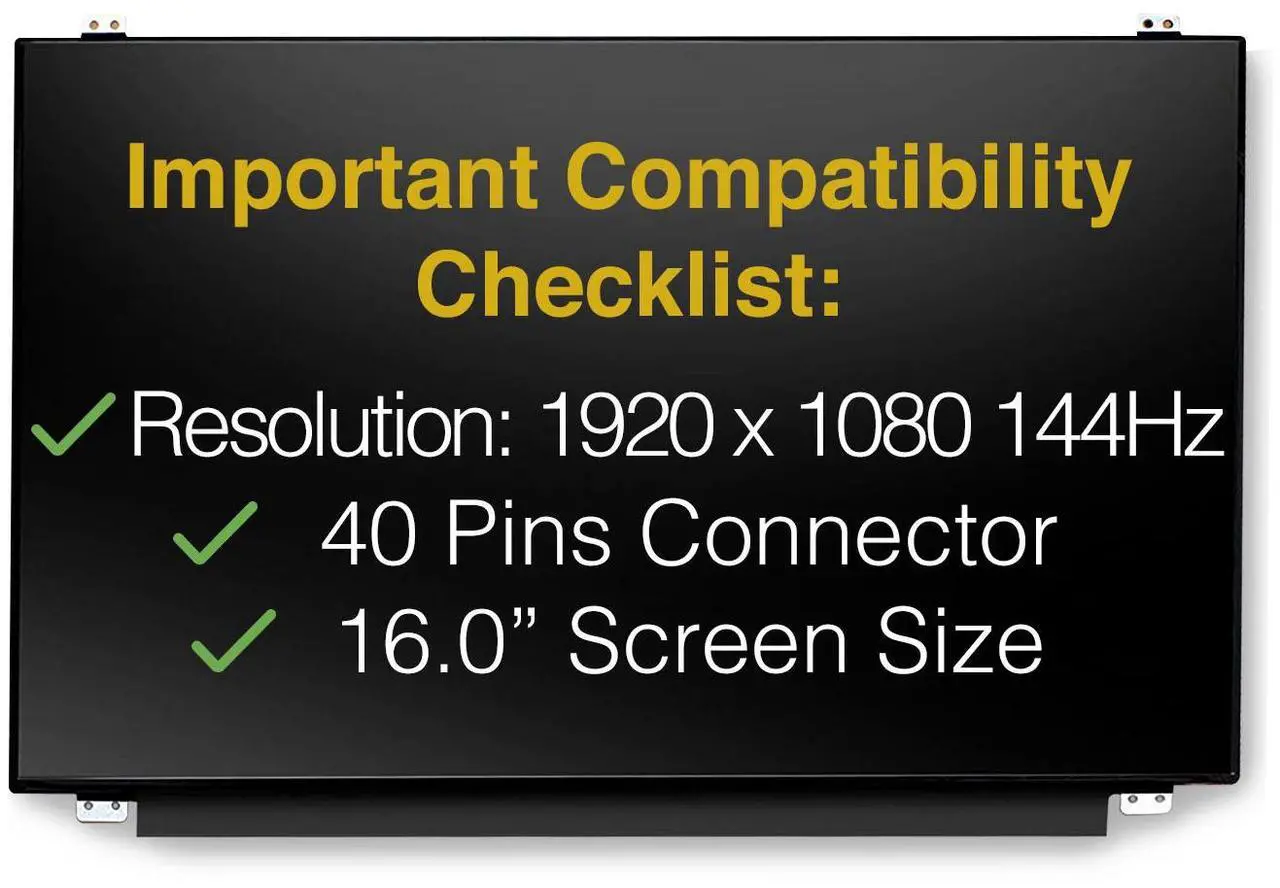 Alt view image 3 of 6 - LCDBros Replacement Screen For HP OMEN 16-WD0073DX 40 Pins FHD 1920x1080 Matte LED LCD With Tools & Tape