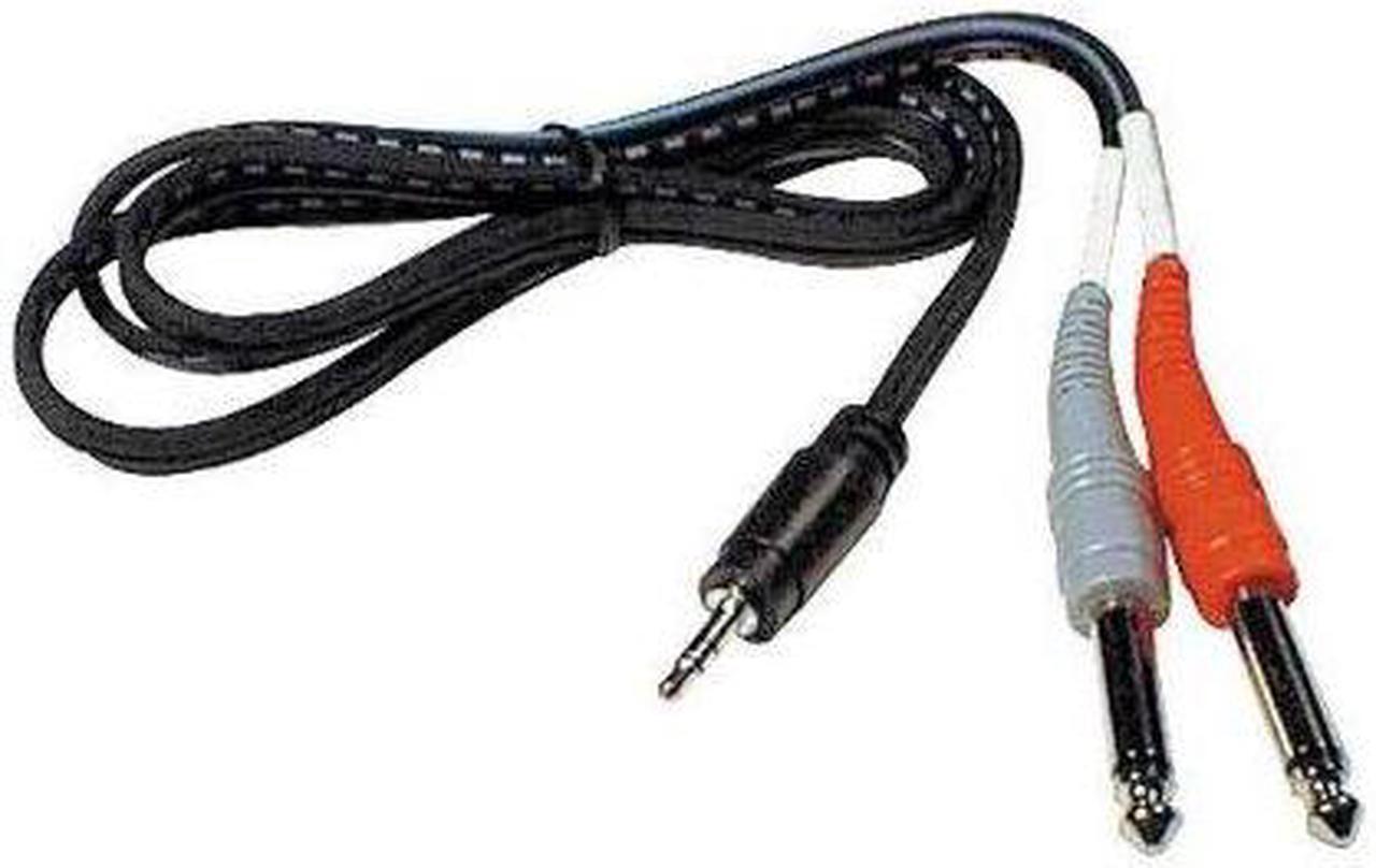 Main image of HQRP 1/8 TRS to Dual 1/4 TS Cable for Behringer Ultrabass BX4410A / BX4210A Speakers, 10 ft + HQRP Coaster