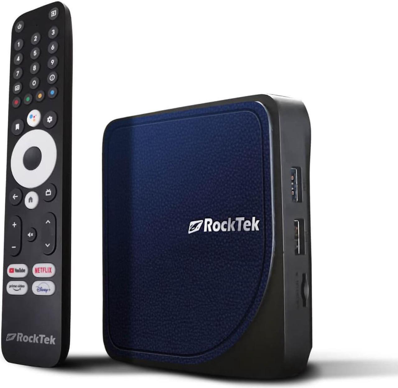 Main image of ROCKTEK G2 4K Streaming Box | Android TV Game Console (Bluetooth/WLAN) | 4K HDR | Google Assistant | Netflix / Disney+ / HBO Max / Prime Video Support