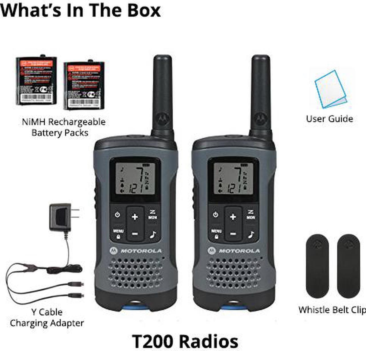 Alt view image 13 of 20 - MOTOROLA T200 Two Way Radio,Gray,NiMh or Alkaline,PK2